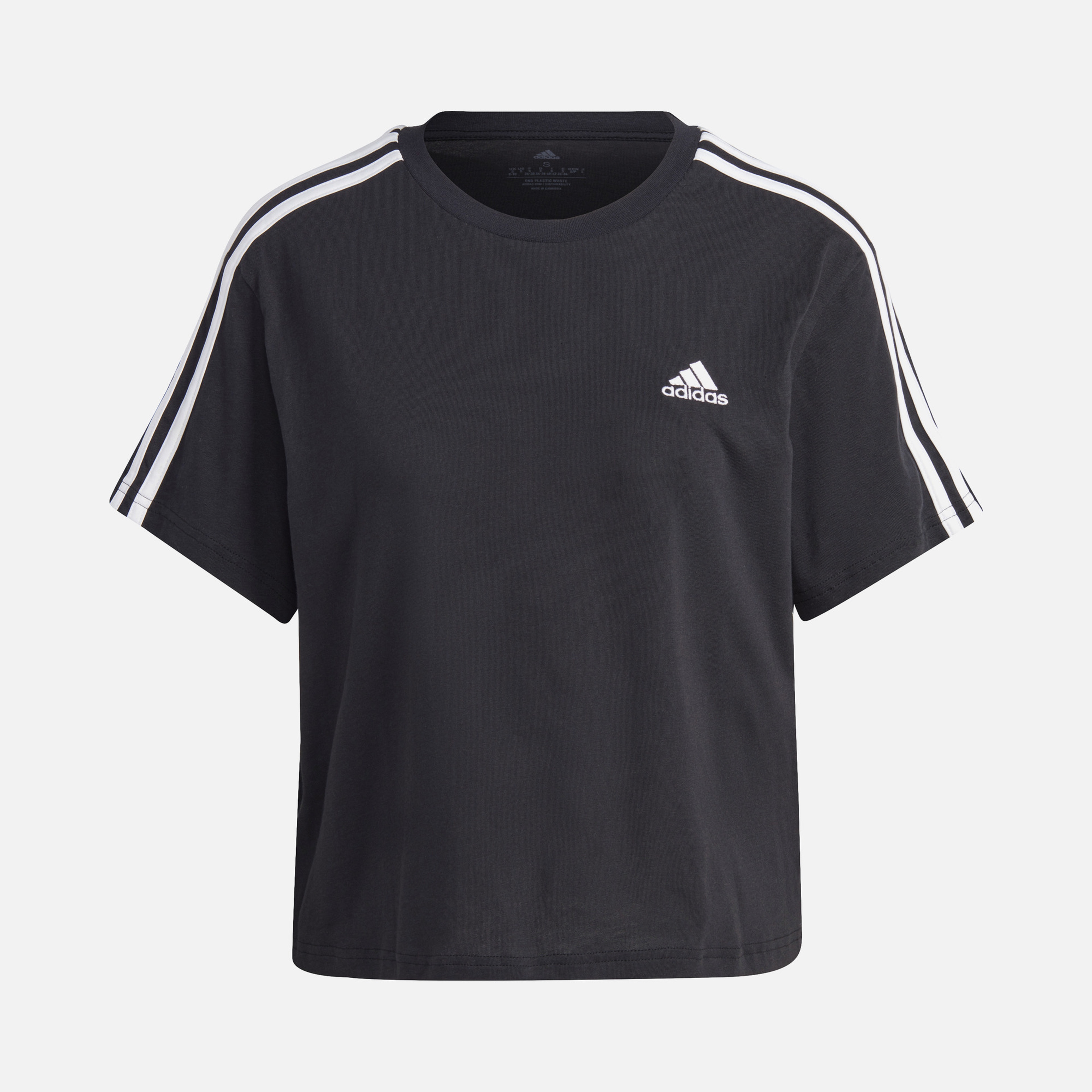 adidas Essentials 3-Stripes Single Jersey Crop Kadın Tişört