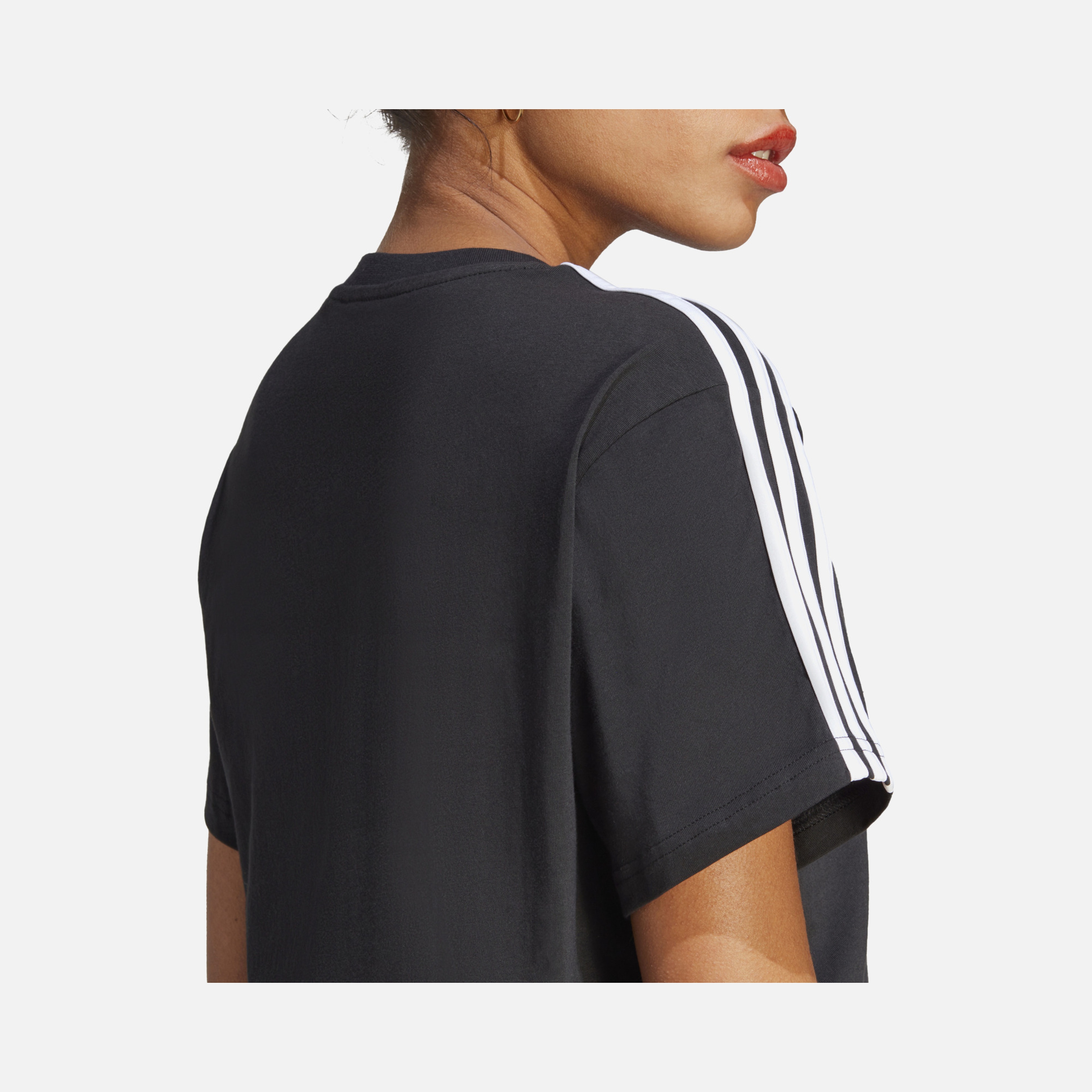 adidas Essentials 3-Stripes Single Jersey Crop Kadın Tişört