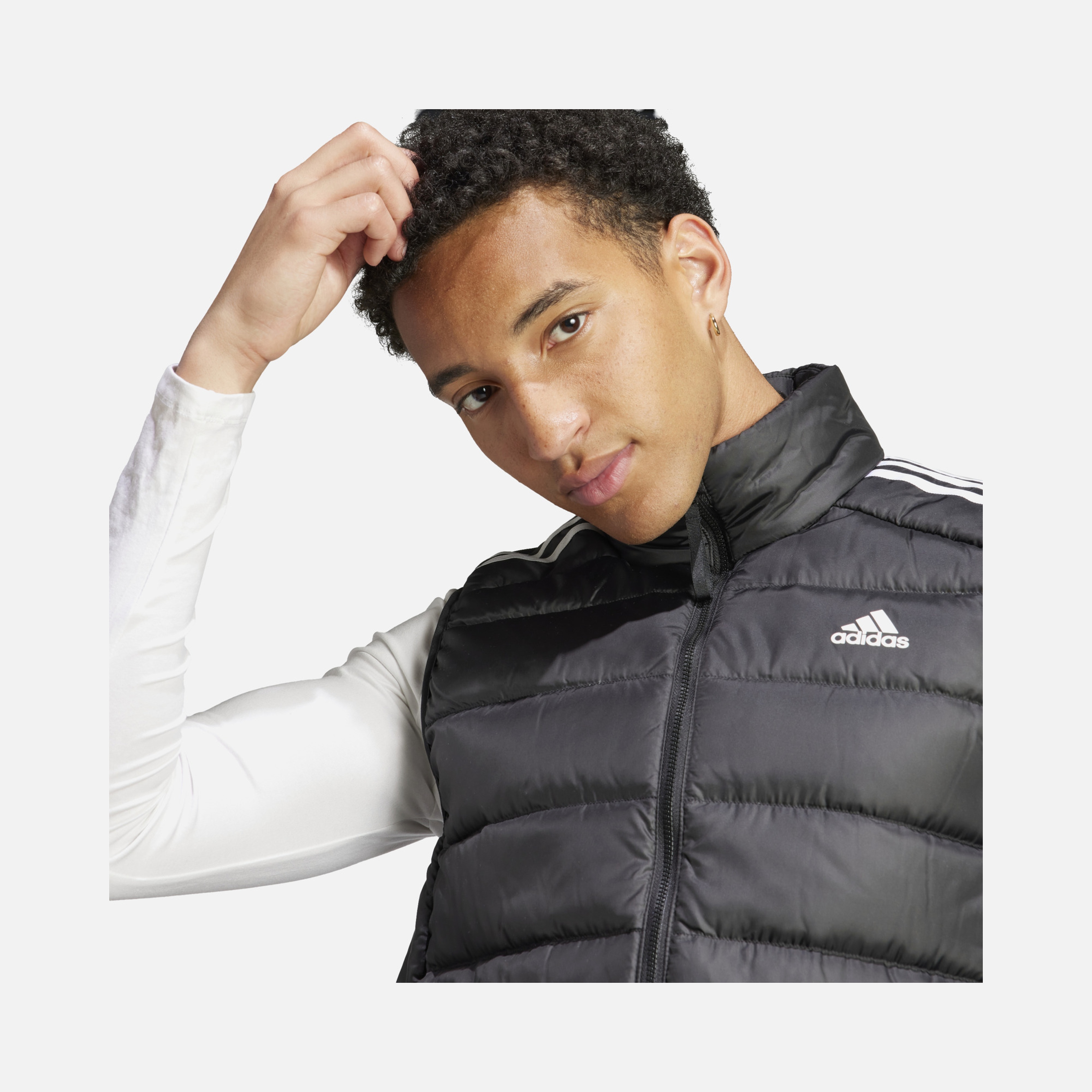 adidas Essentials 3-Stripes Light Down Full-Zip Erkek Yelek