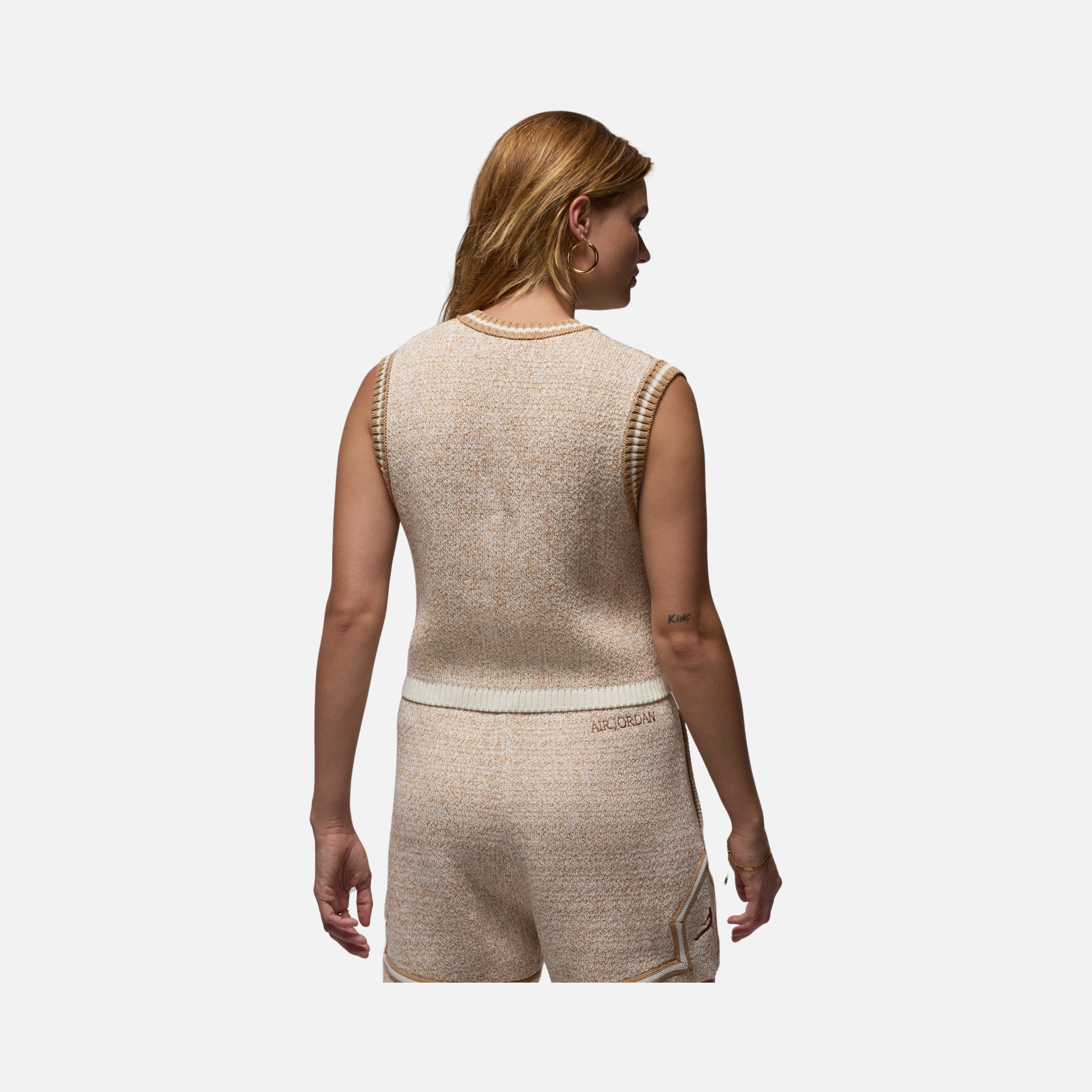 Nike Air Jordan Knit Loose Cut V-Neck Full-Buttoned Kadın Yelek