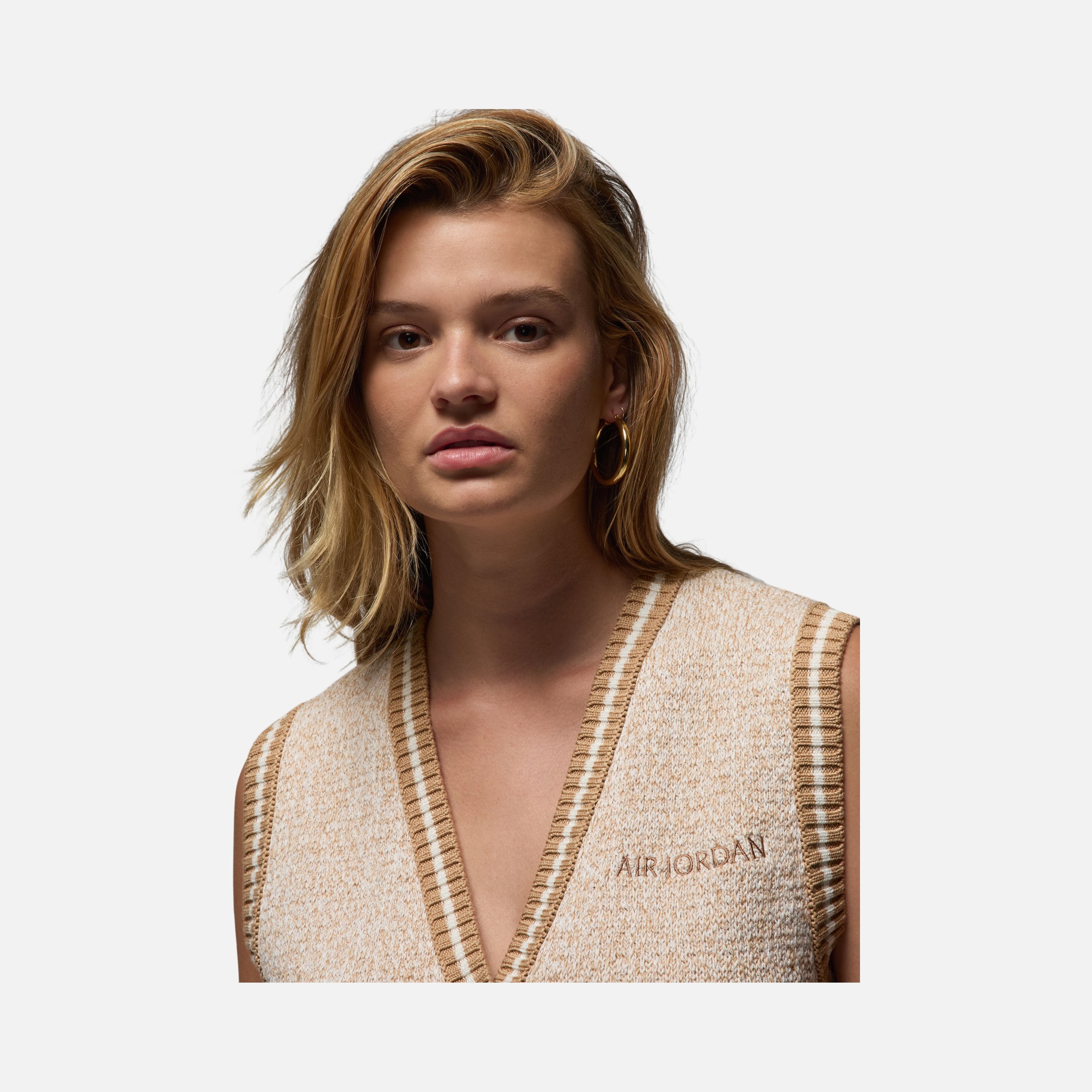 Nike Air Jordan Knit Loose Cut V-Neck Full-Buttoned Kadın Yelek