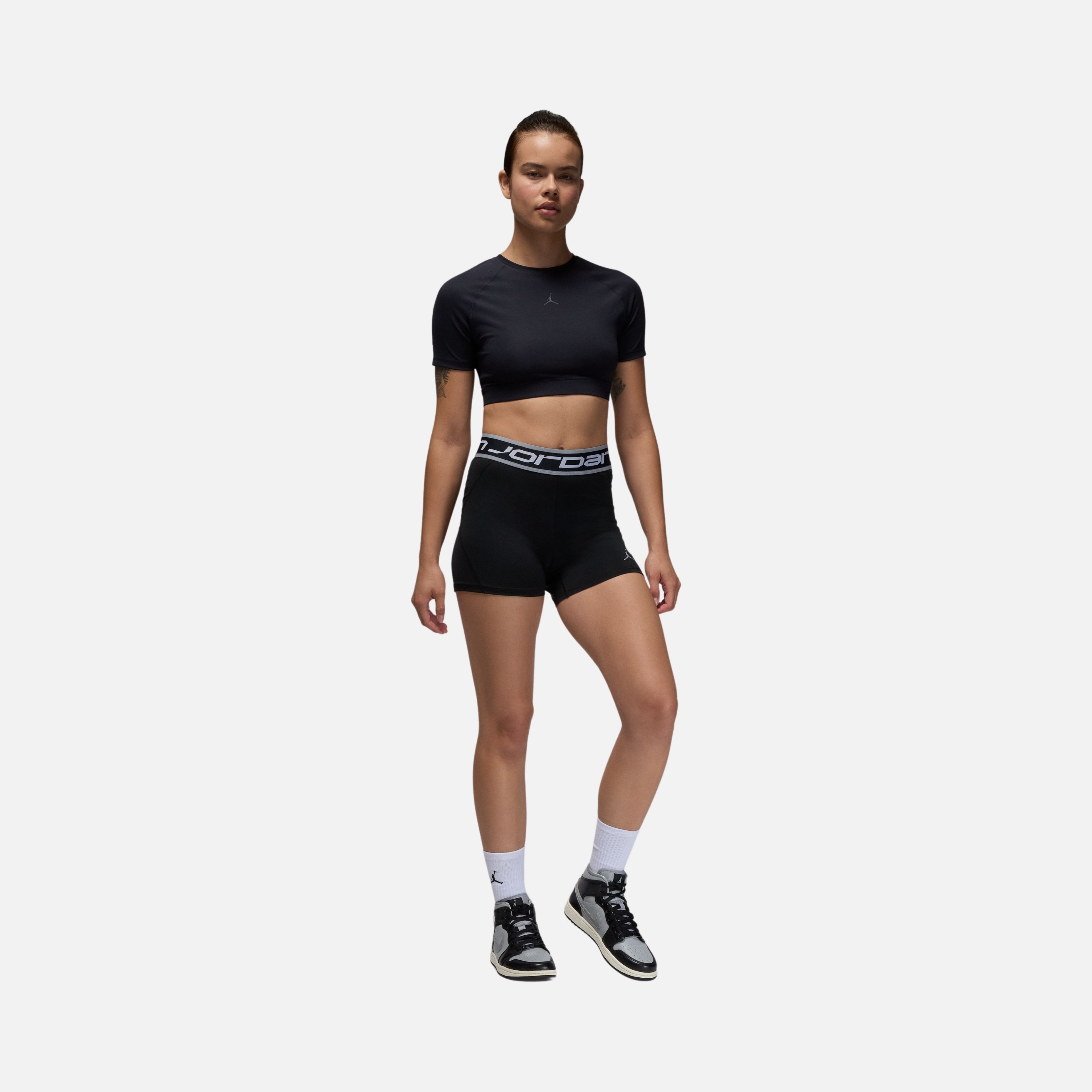 Nike Jordan Sport Bodycon Cropped Basketball Performance Short-Sleeve Kadın Tişört