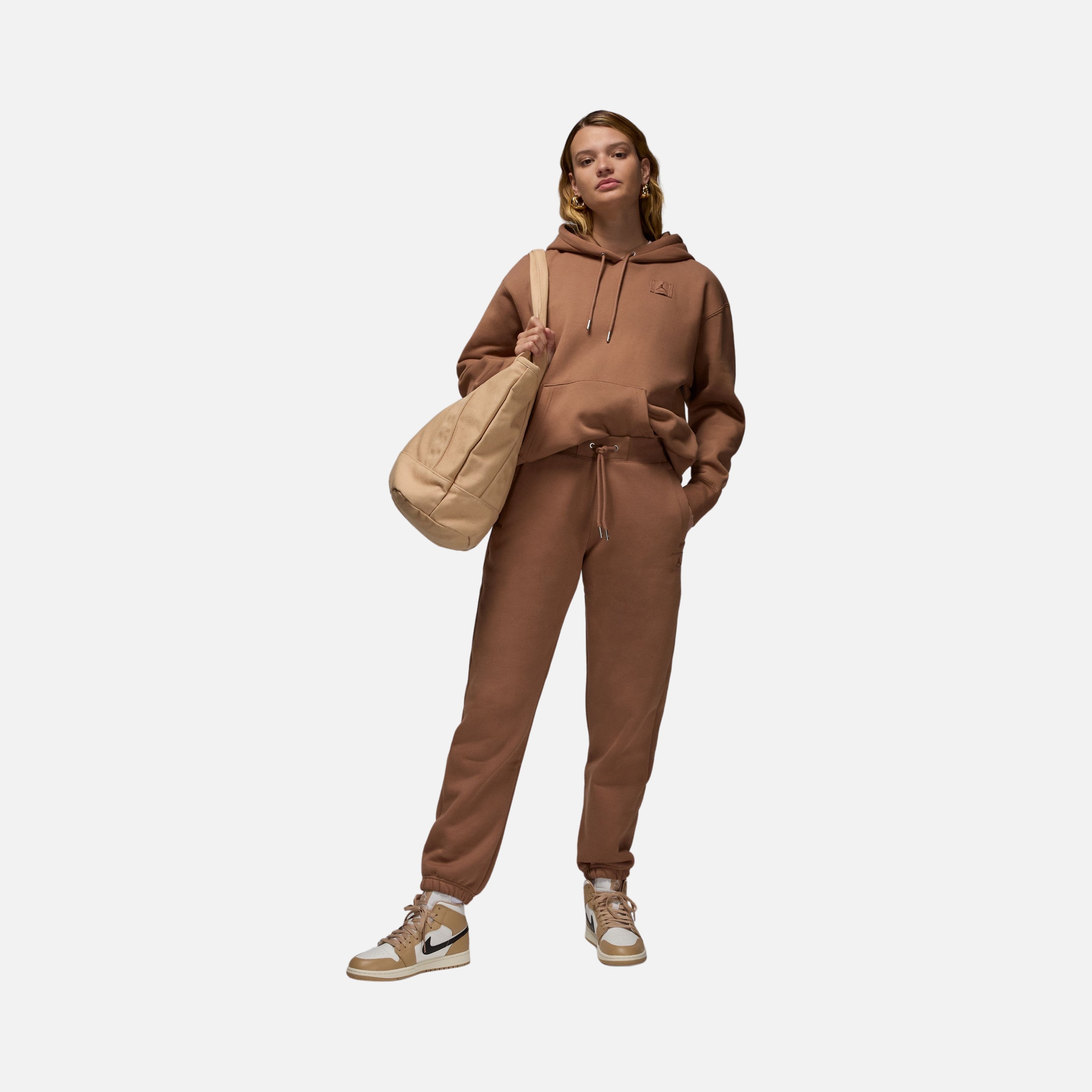 Nike Jordan Flight Fleece Satin Lined Pullover Hoodie Kadın Sweatshirt