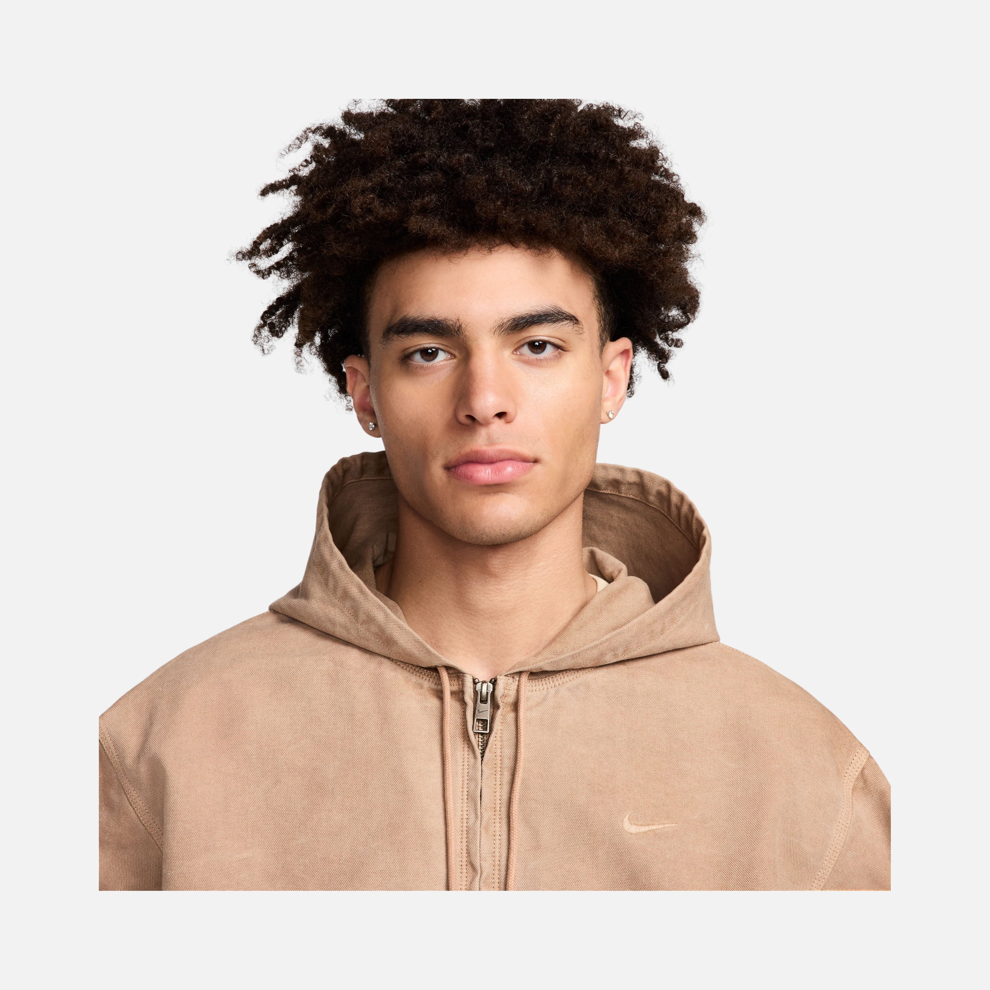 Nike Life Unlined Dye  Canvas Woven Fabric Full-Zip Hoodie Erkek Ceket