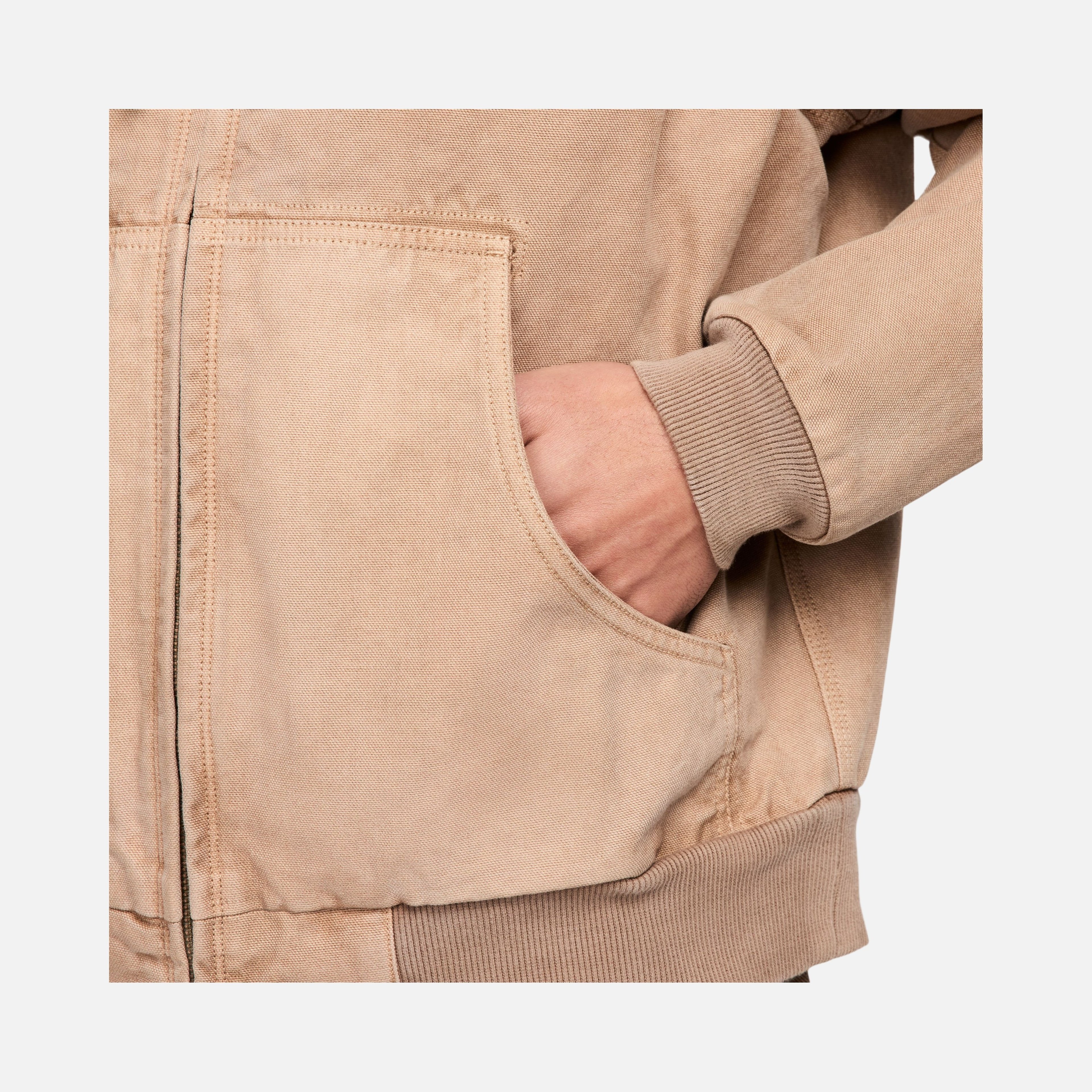 Nike Life Unlined Dye  Canvas Woven Fabric Full-Zip Hoodie Erkek Ceket