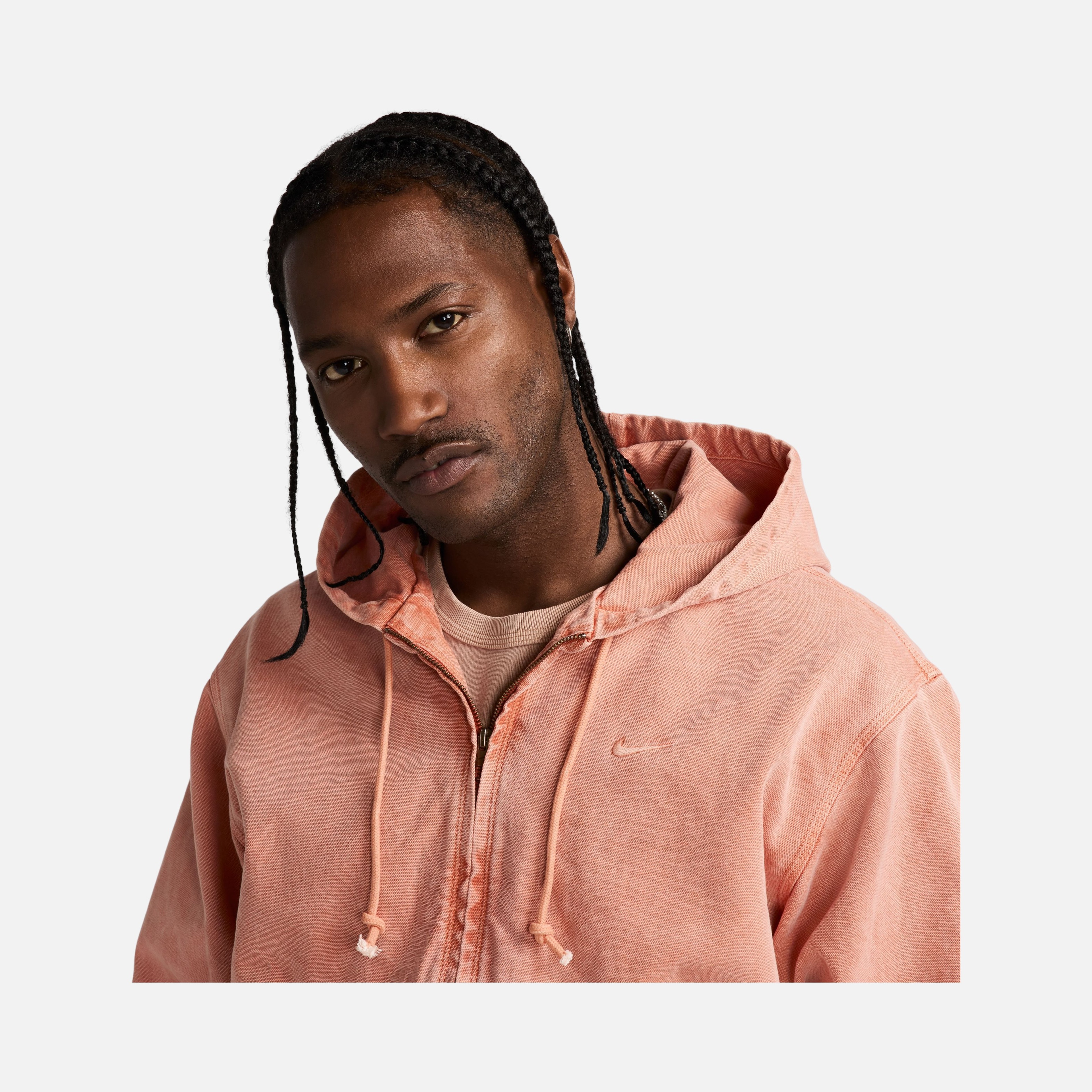 Nike Life Unlined Dye  Canvas Woven Fabric Full-Zip Hoodie Erkek Ceket