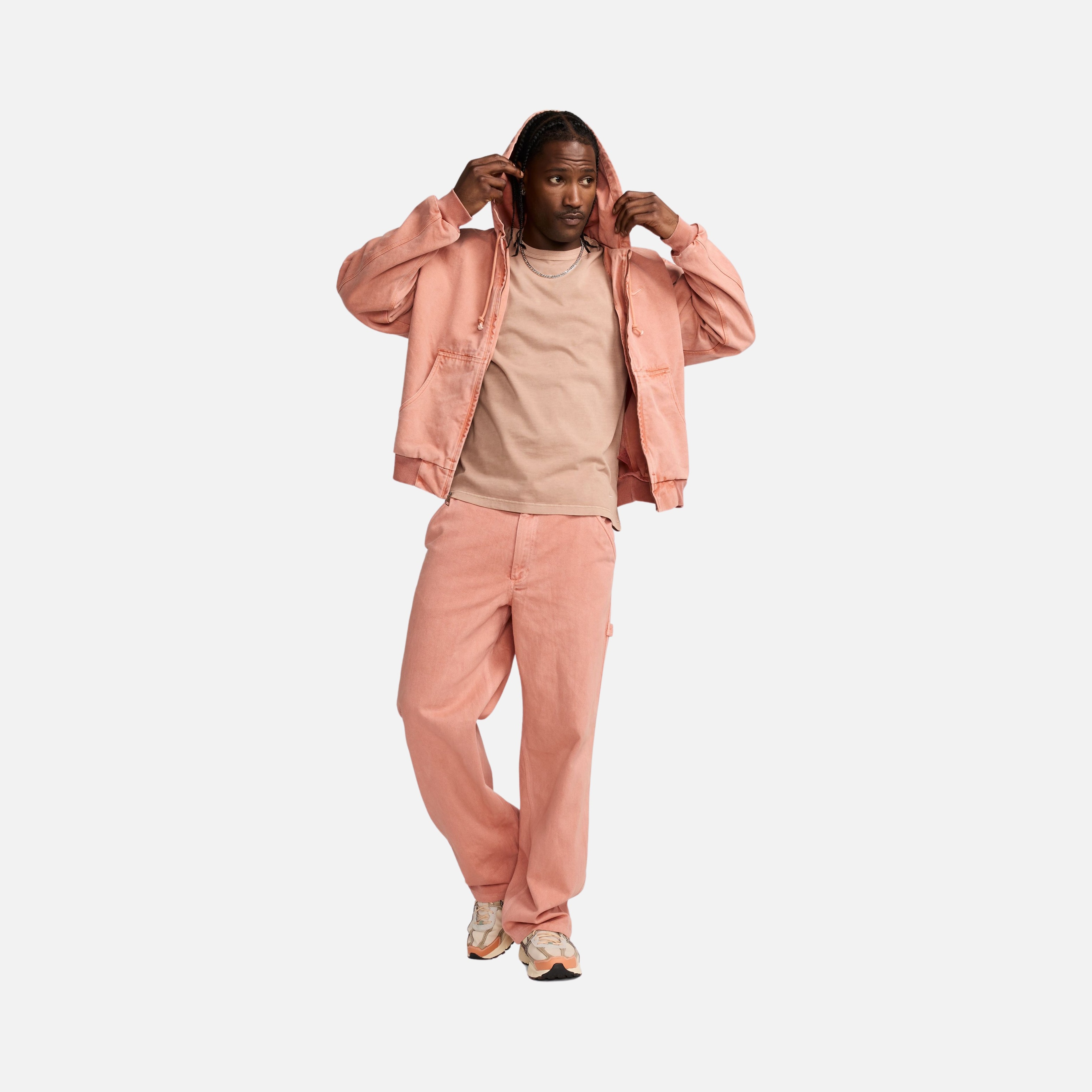 Nike Life Unlined Dye  Canvas Woven Fabric Full-Zip Hoodie Erkek Ceket