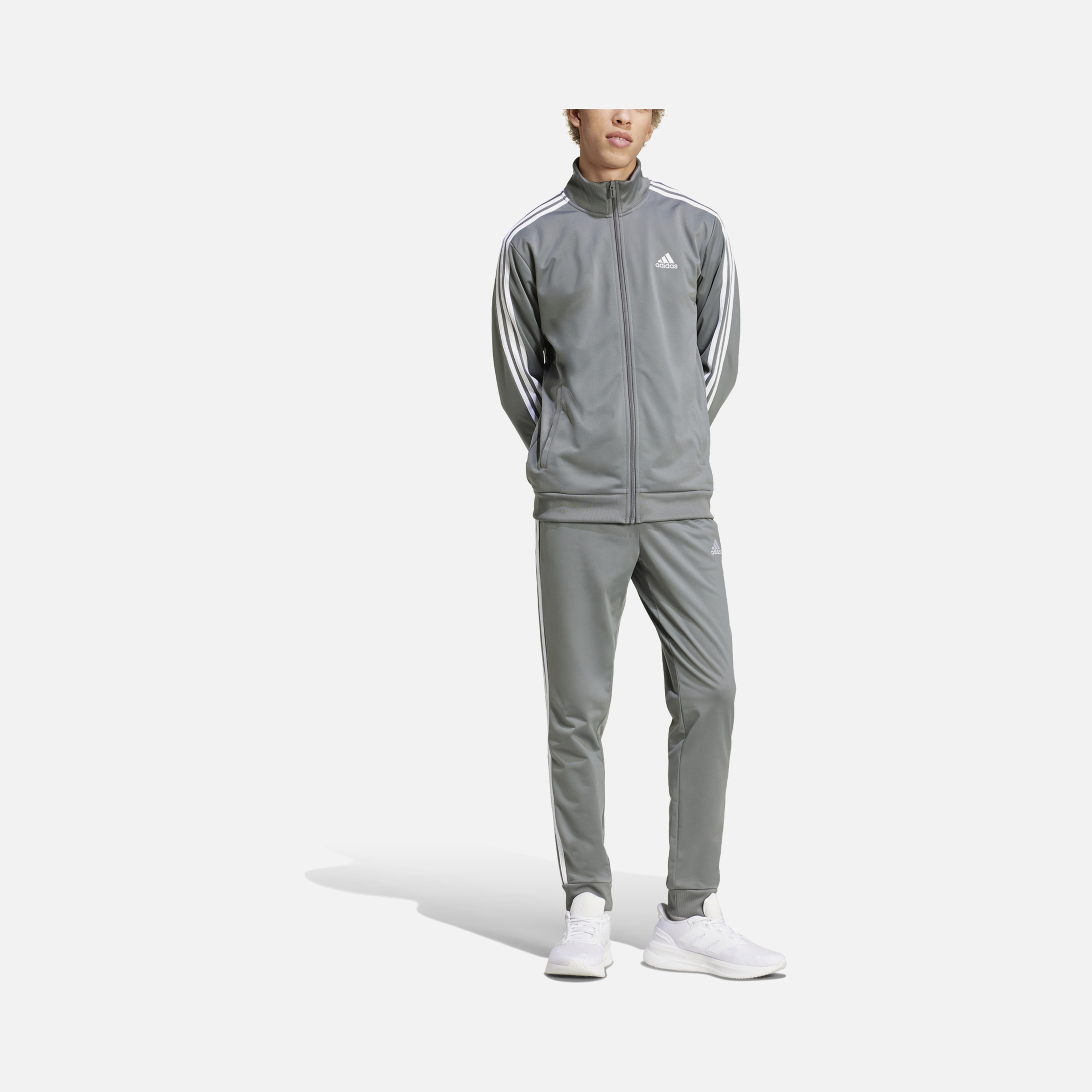 adidas Sportswear Basic 3-Stripes Tricot Full-Zip Erkek Eşofman Takımı