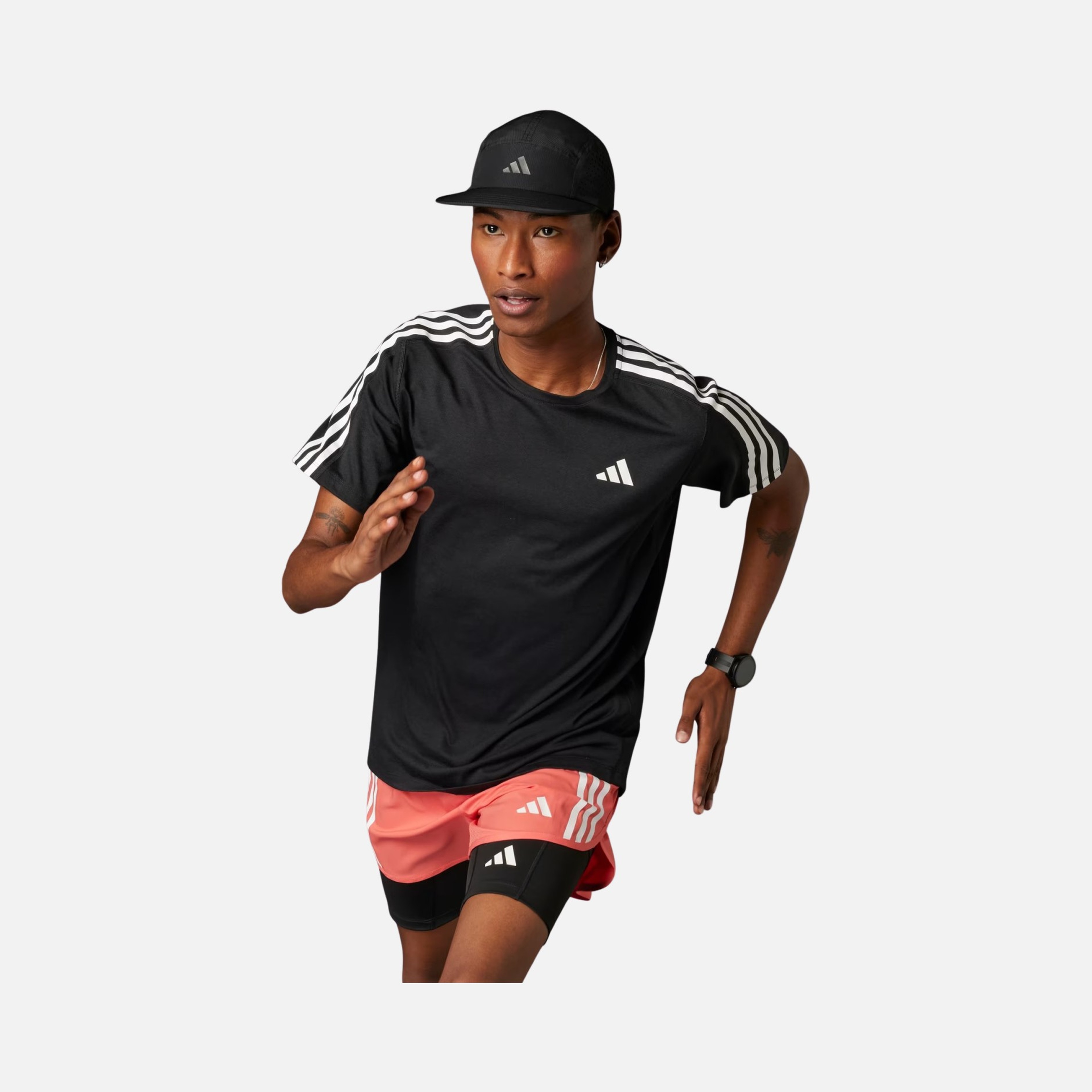 Мужская футболка adidas Own the Run 3-Stripes Short-Sleeve для бега