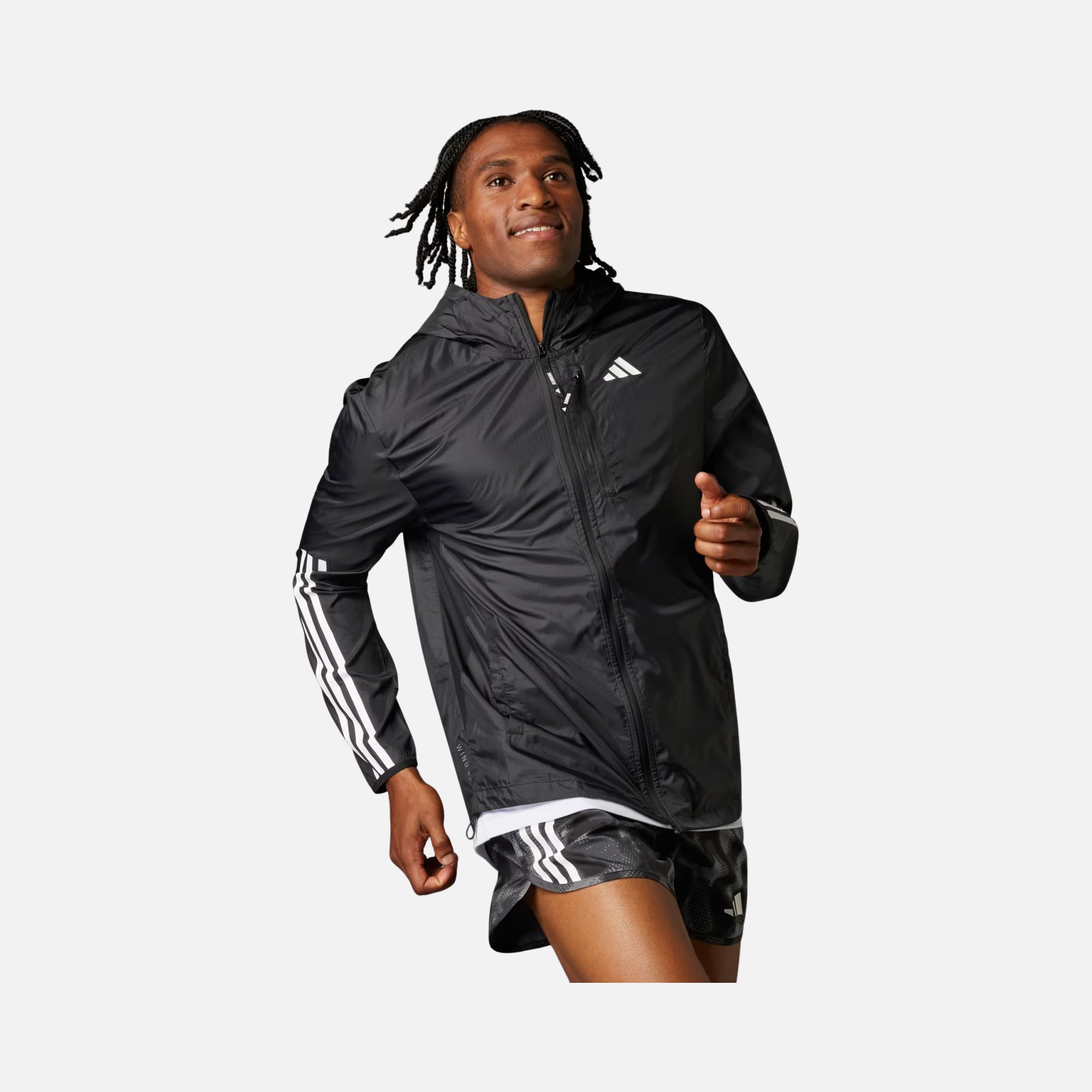 adidas Own The Run 3-Stripes Full-Zip Hoodie Erkek Ceket