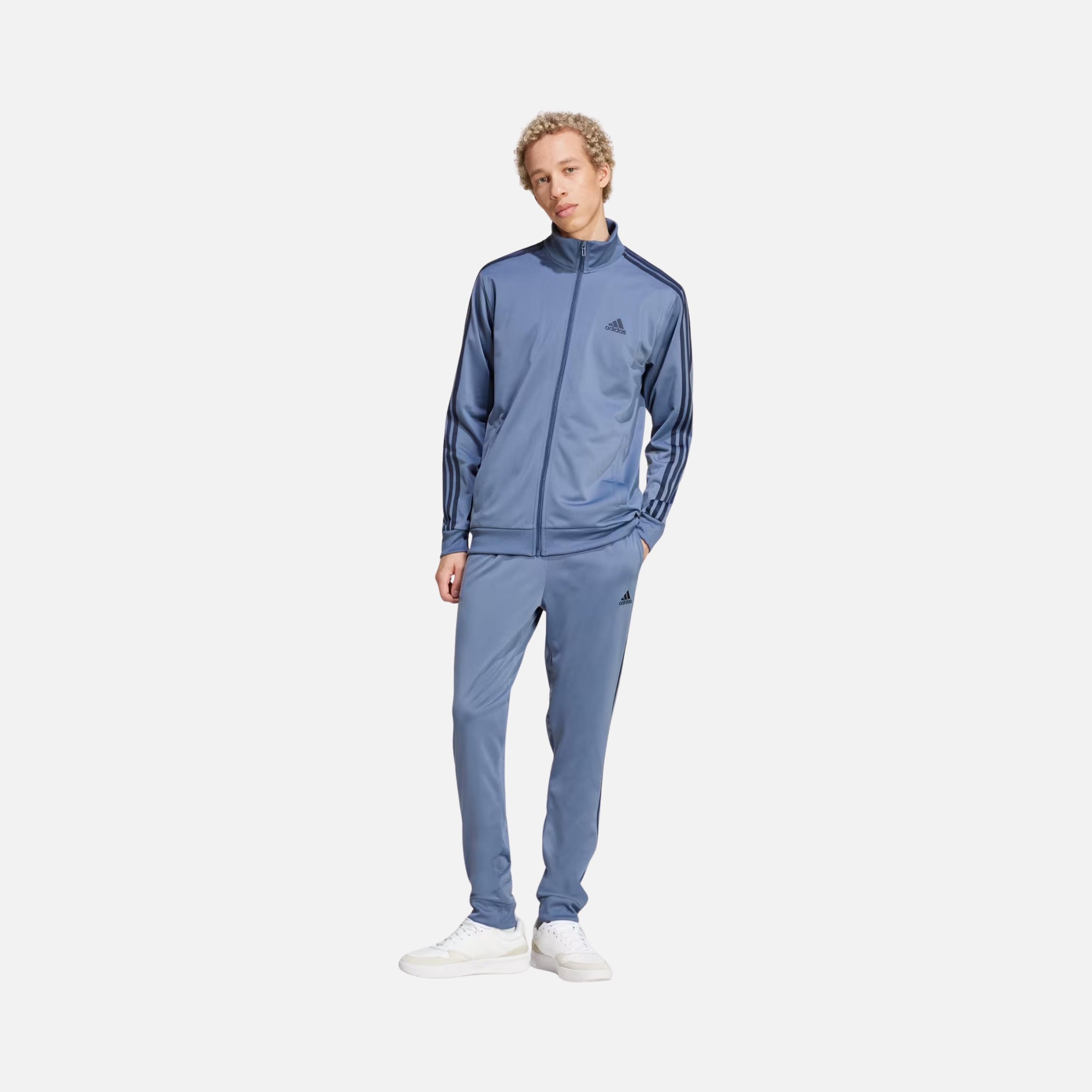 adidas Sportswear Basic 3-Stripes Tricot Full-Zip Erkek Eşofman Takımı