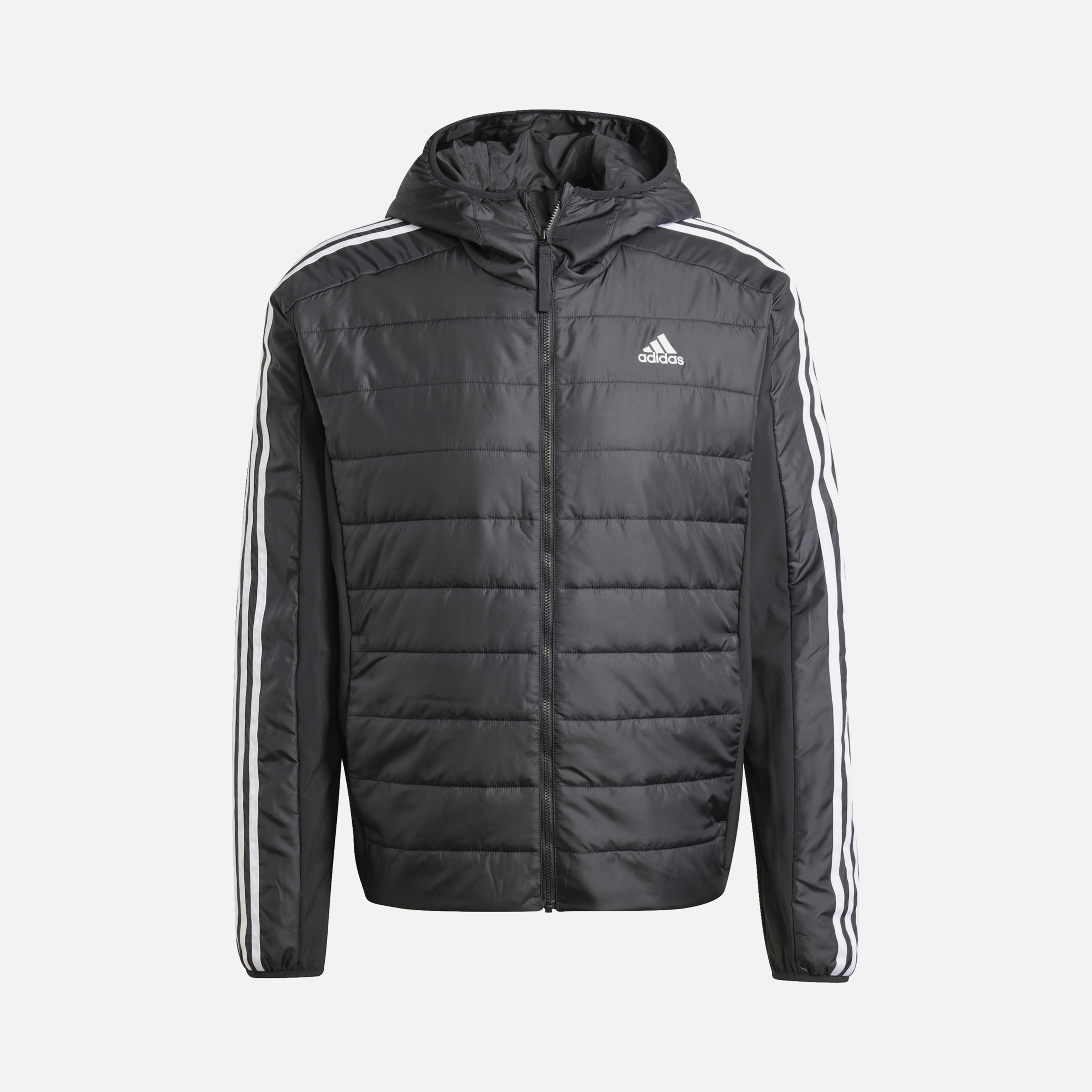 adidas Essentials 3-Stripes Insulated Hybrid Full-Zip Hoodie Erkek Ceket