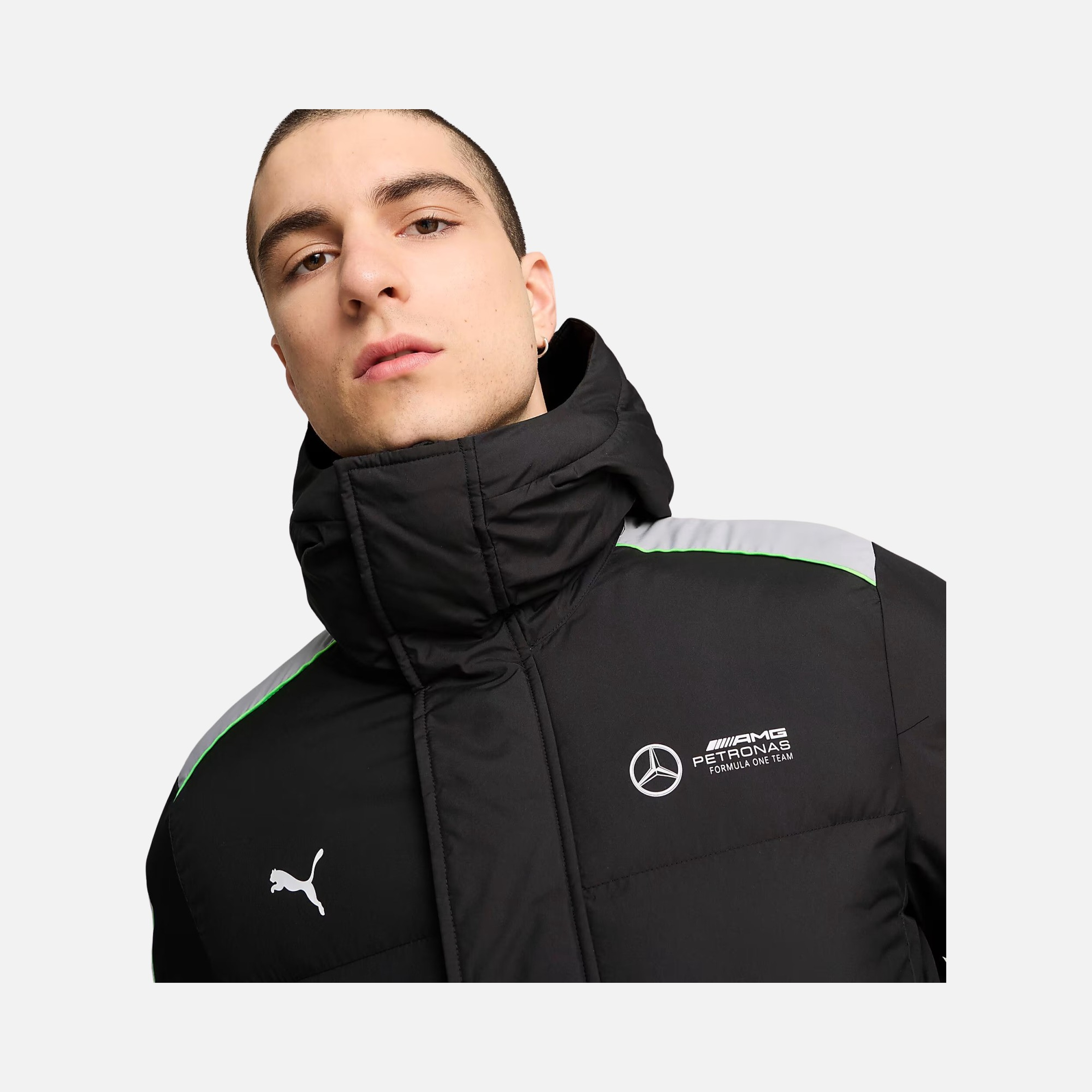 Puma Mercedes-AMG Petronas F1 MT7+ Ecolite Motorsport Padded Full-Zip Hoodie Erkek Mont