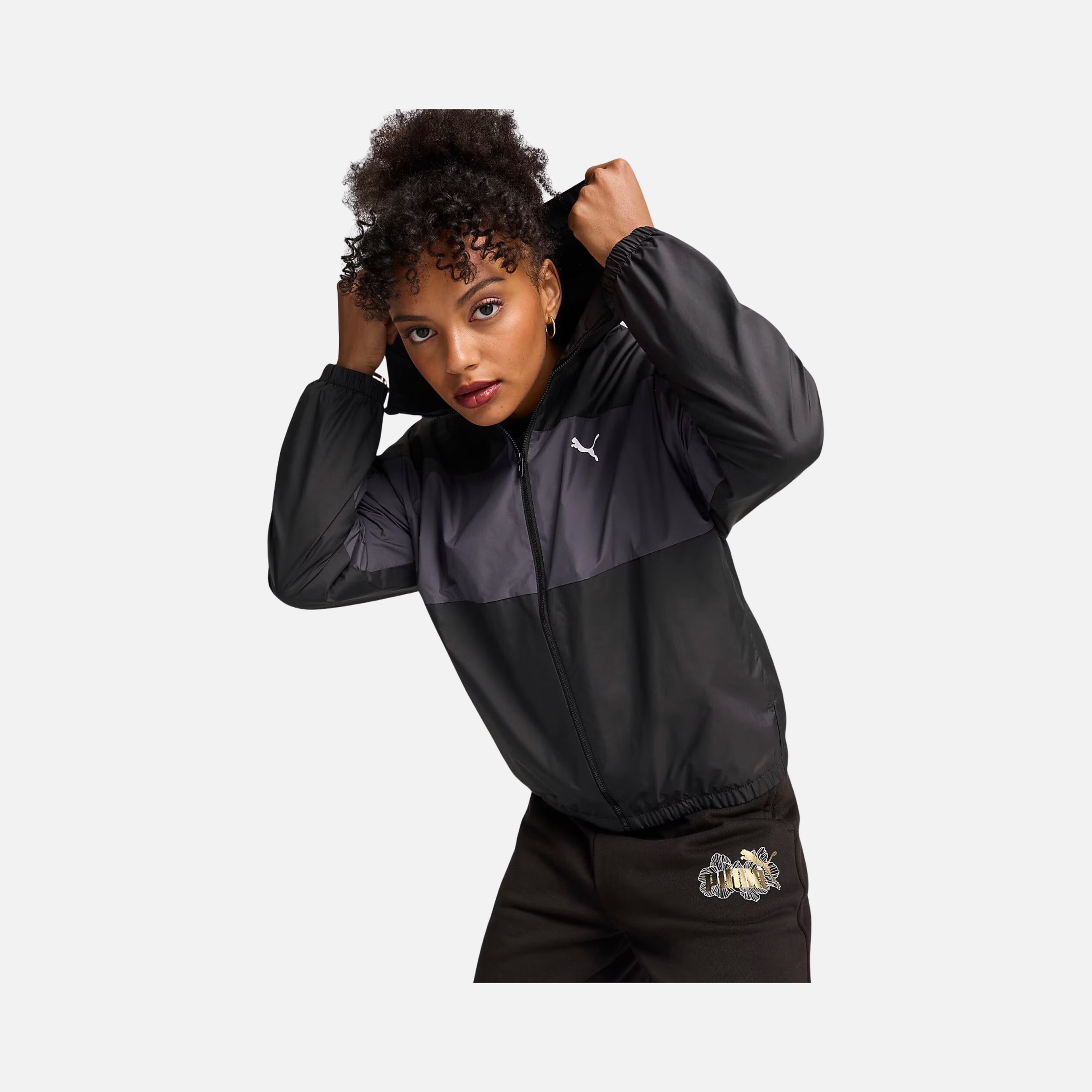 Puma Sportswear Mesh Lined Windbreaker Full-Zip Hoodie Kadın Ceket