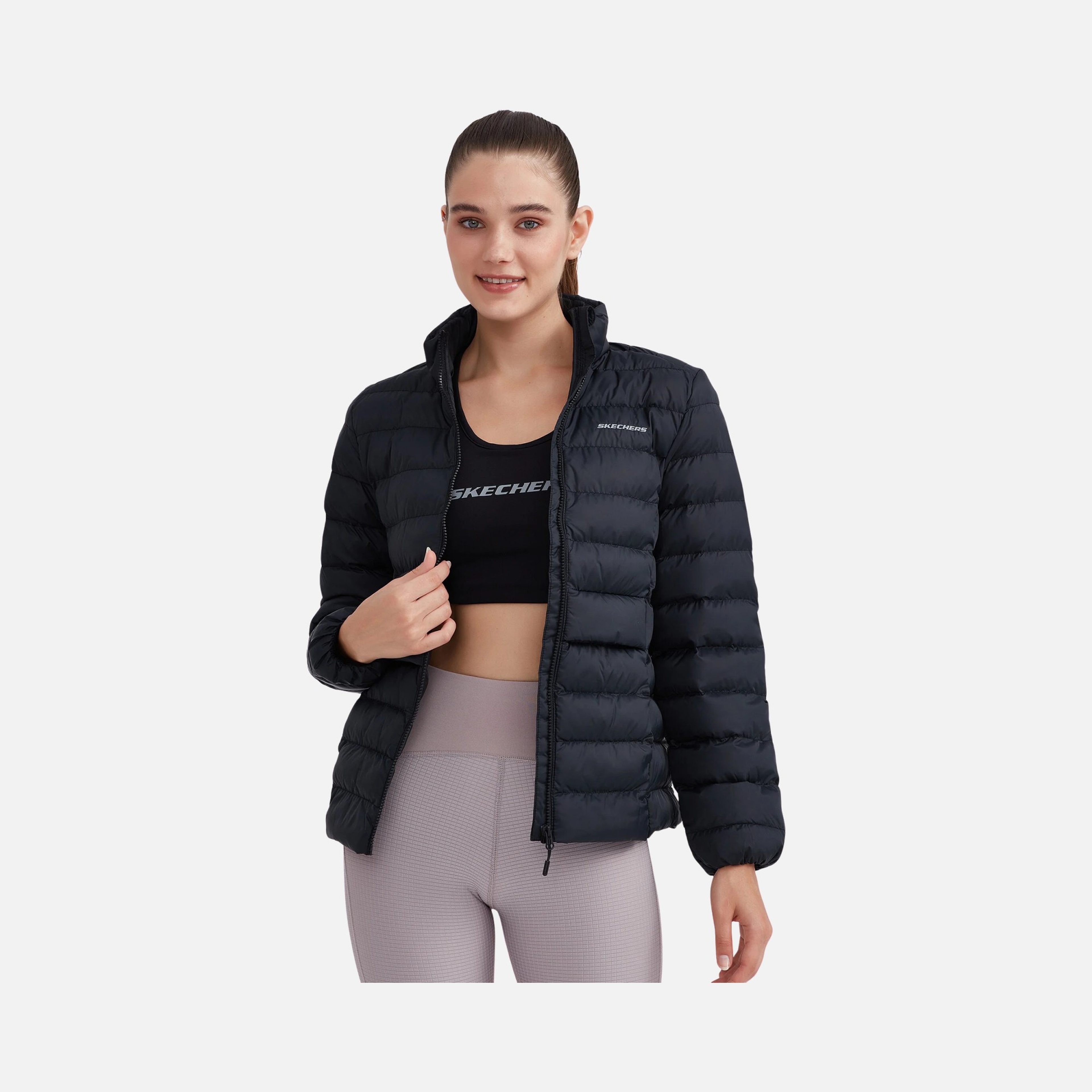 Skechers Outerwear Pop Up Detailed Padded Full-Zip Kadın Mont