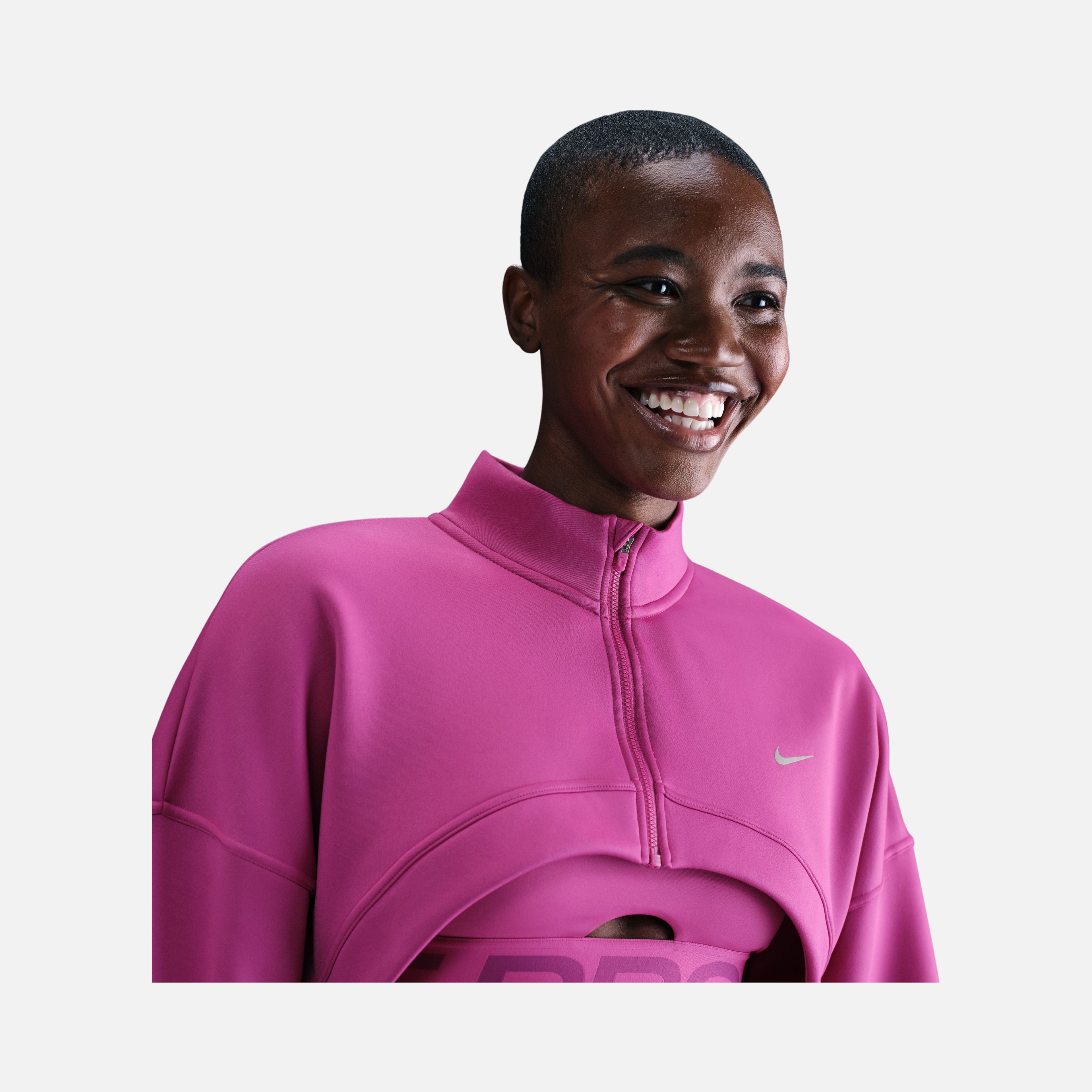 Nike Pro Capsule Fleece High-Low Design Full-Zip Long-Sleeve Kadın Sweatshirt