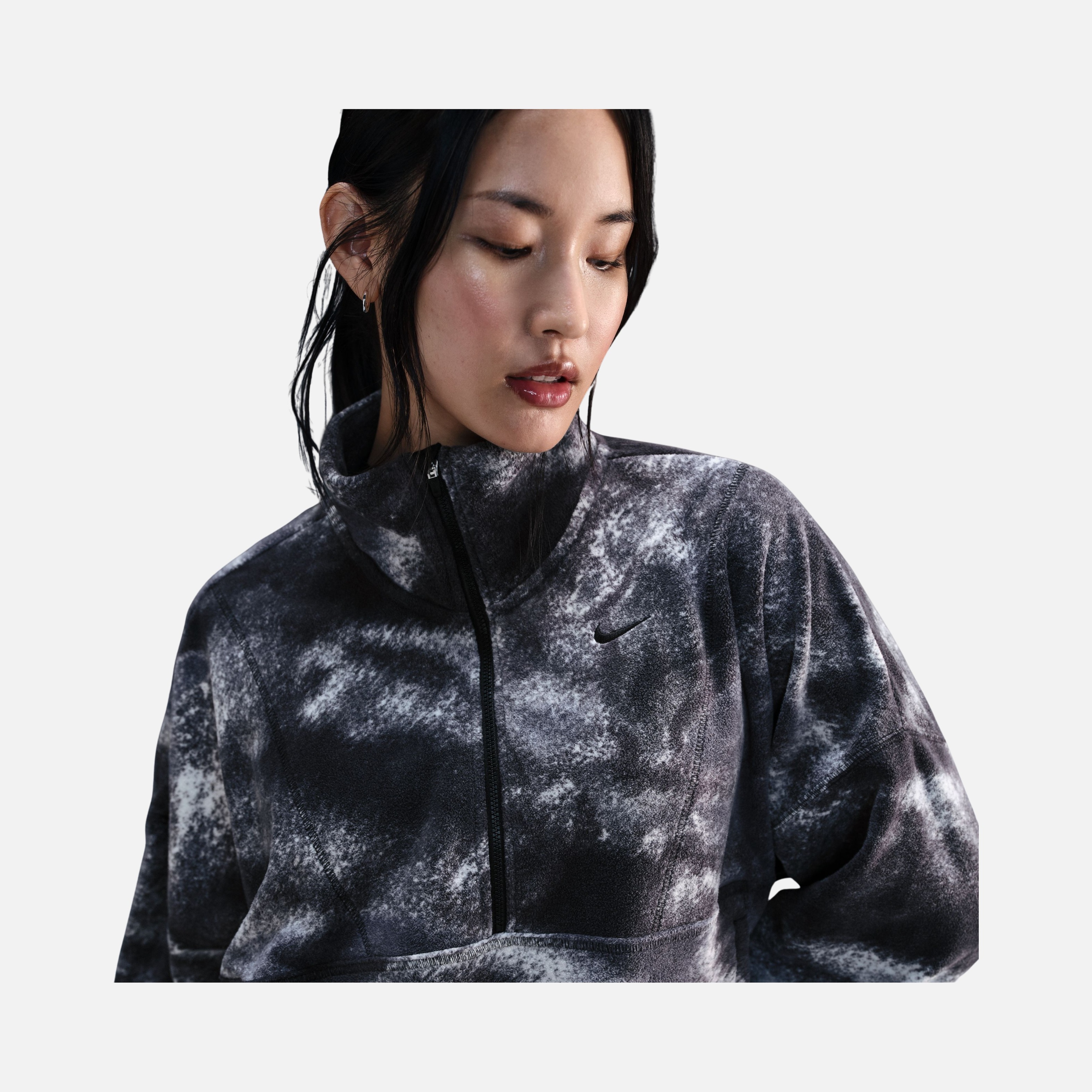 Nike One Top Fleece All Over Printed Half-Zip Kadın Sweatshirt