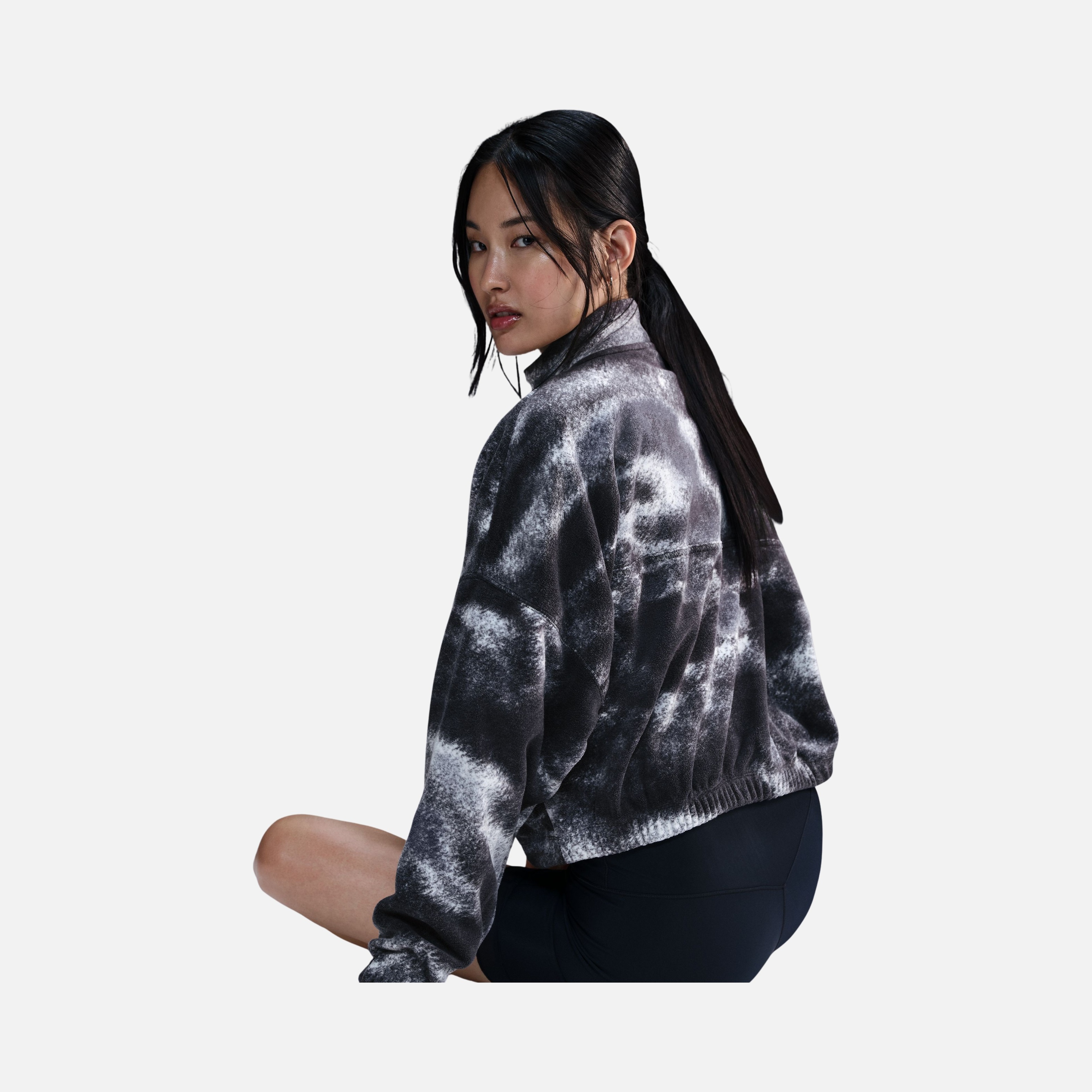 Nike One Top Fleece All Over Printed Half-Zip Kadın Sweatshirt