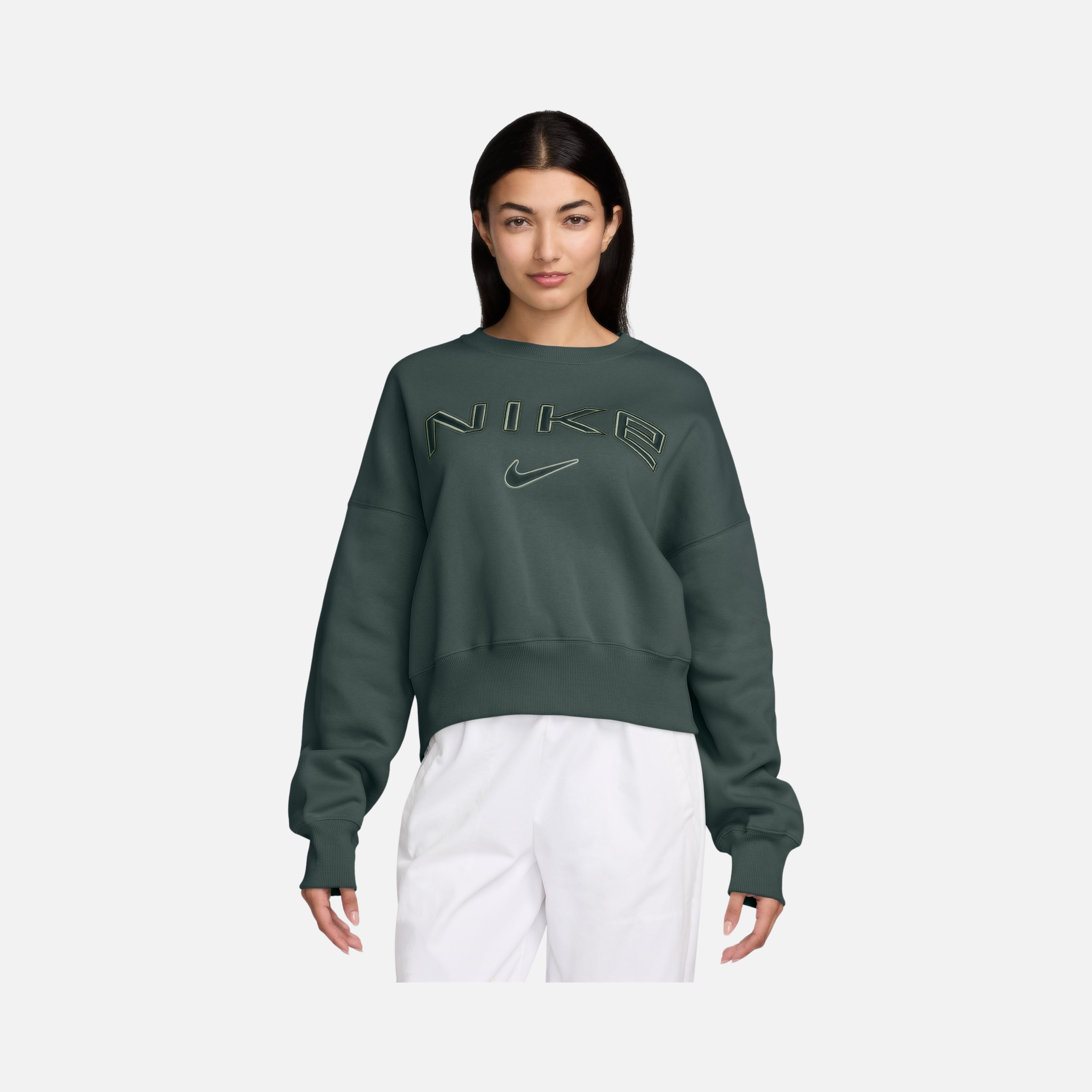 Nike Sportswear Phoenix Fleece Over-Oversized Crew-Neck Logo Kadın Sweatshirt