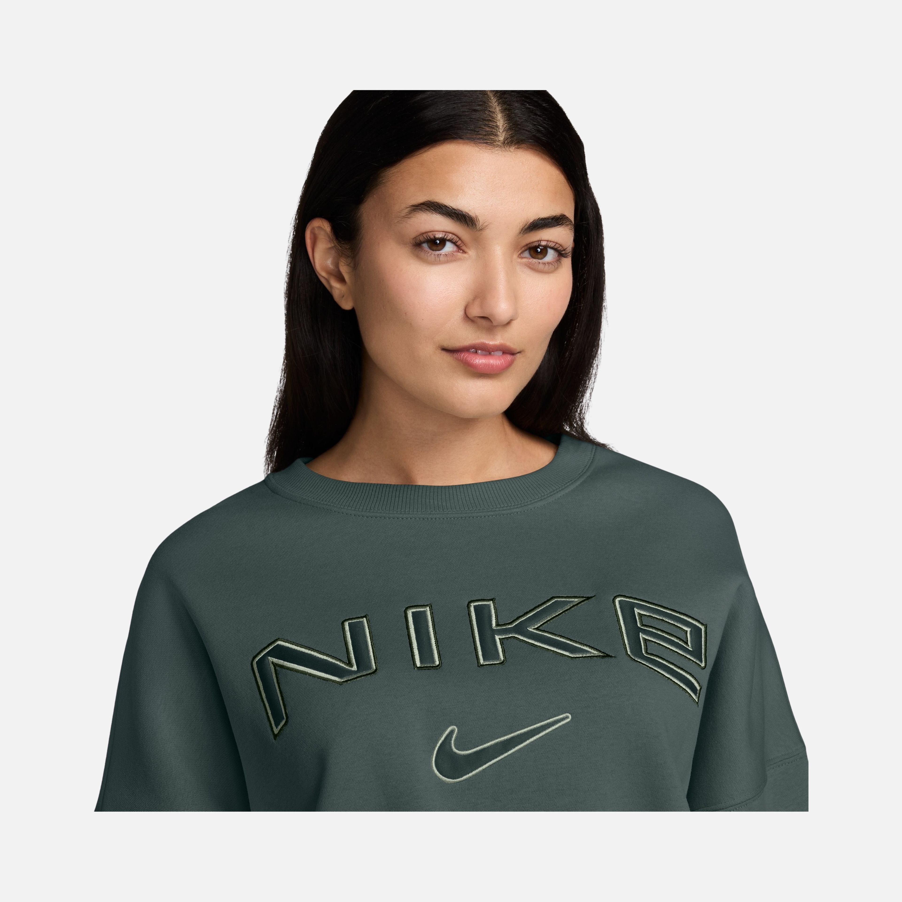 Nike Sportswear Phoenix Fleece Over-Oversized Crew-Neck Logo Kadın Sweatshirt