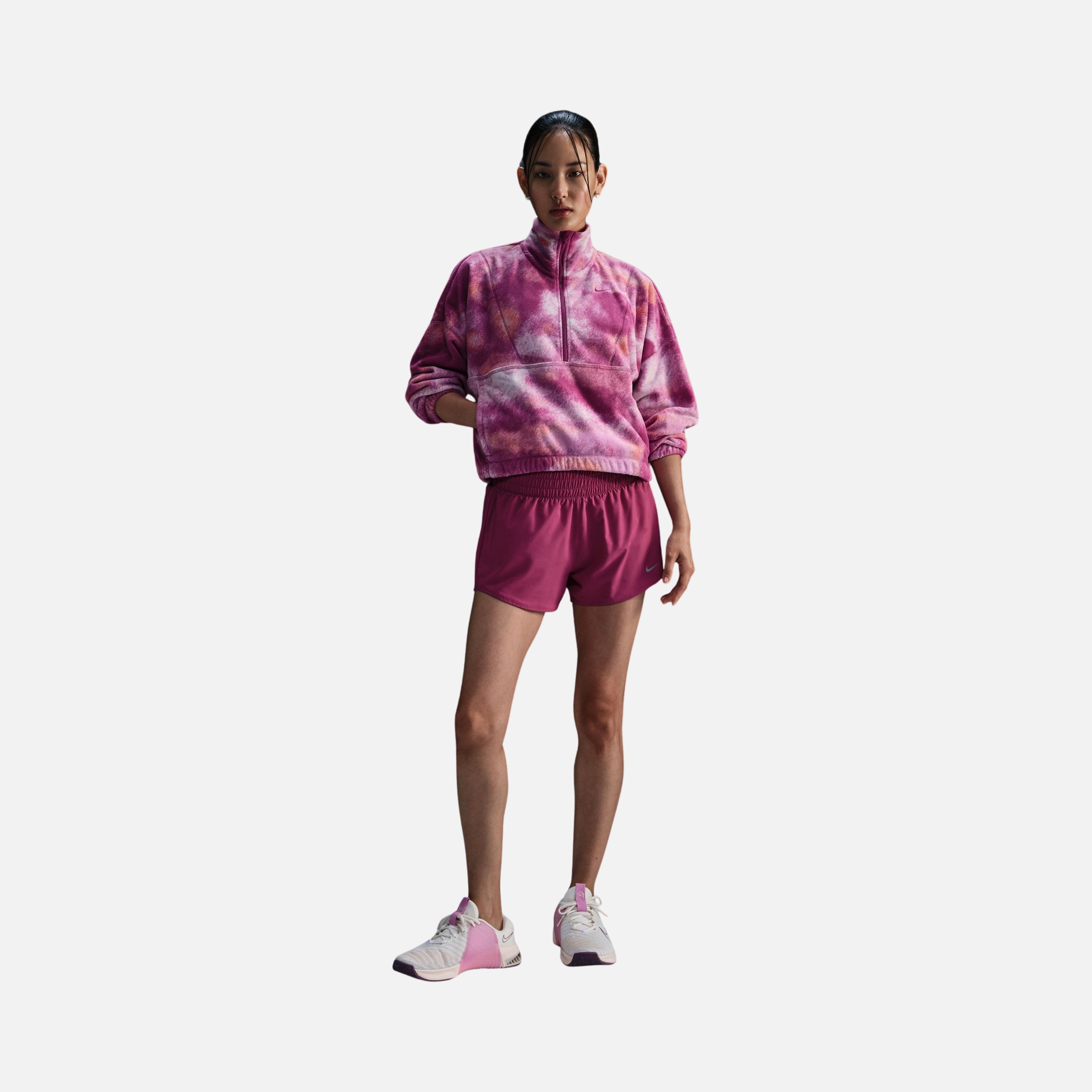 Nike One Top Fleece All Over Printed Half-Zip Kadın Sweatshirt