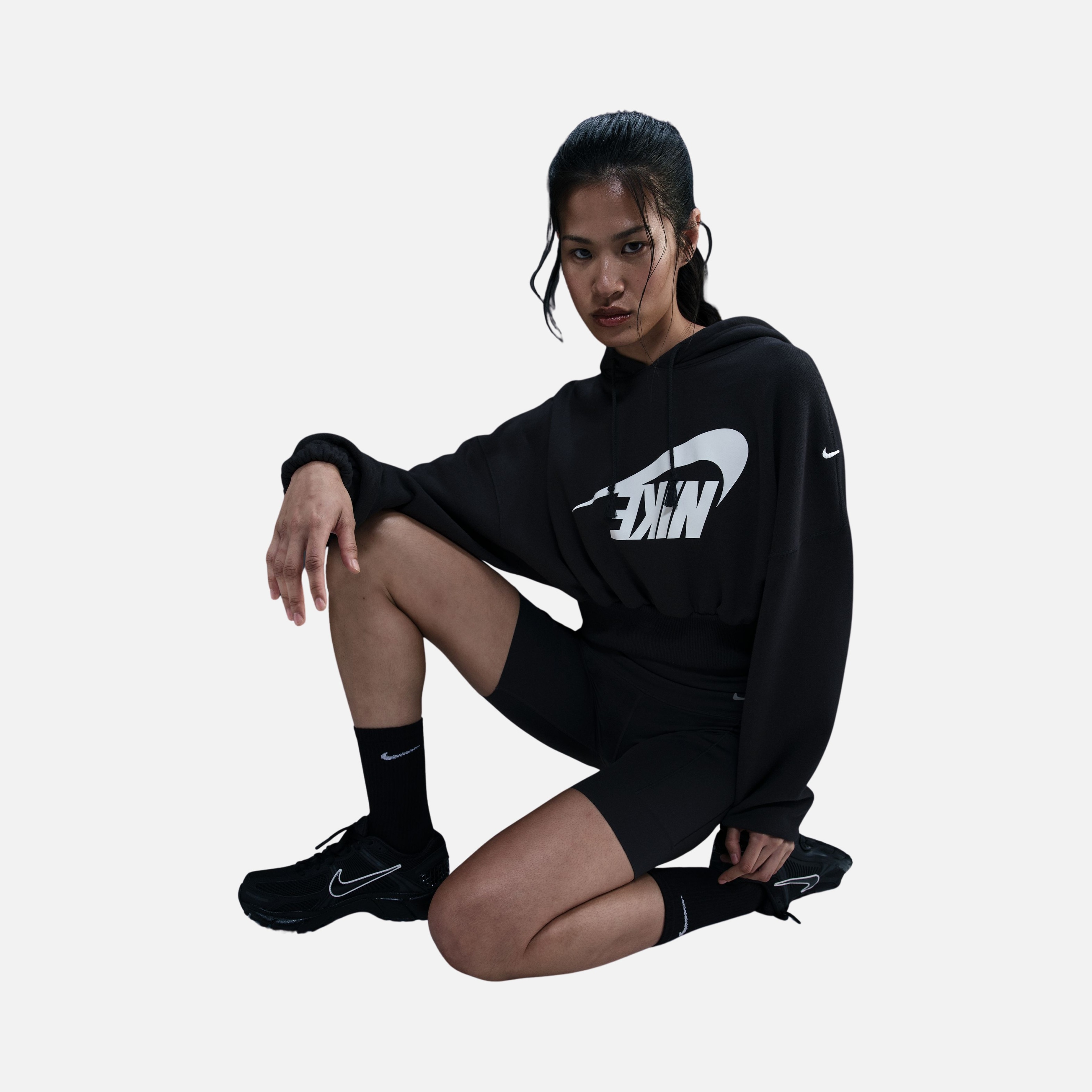 Nike Sportswear Oversized Cropped French Terry Pullover Hoodie Kadın Sweatshirt