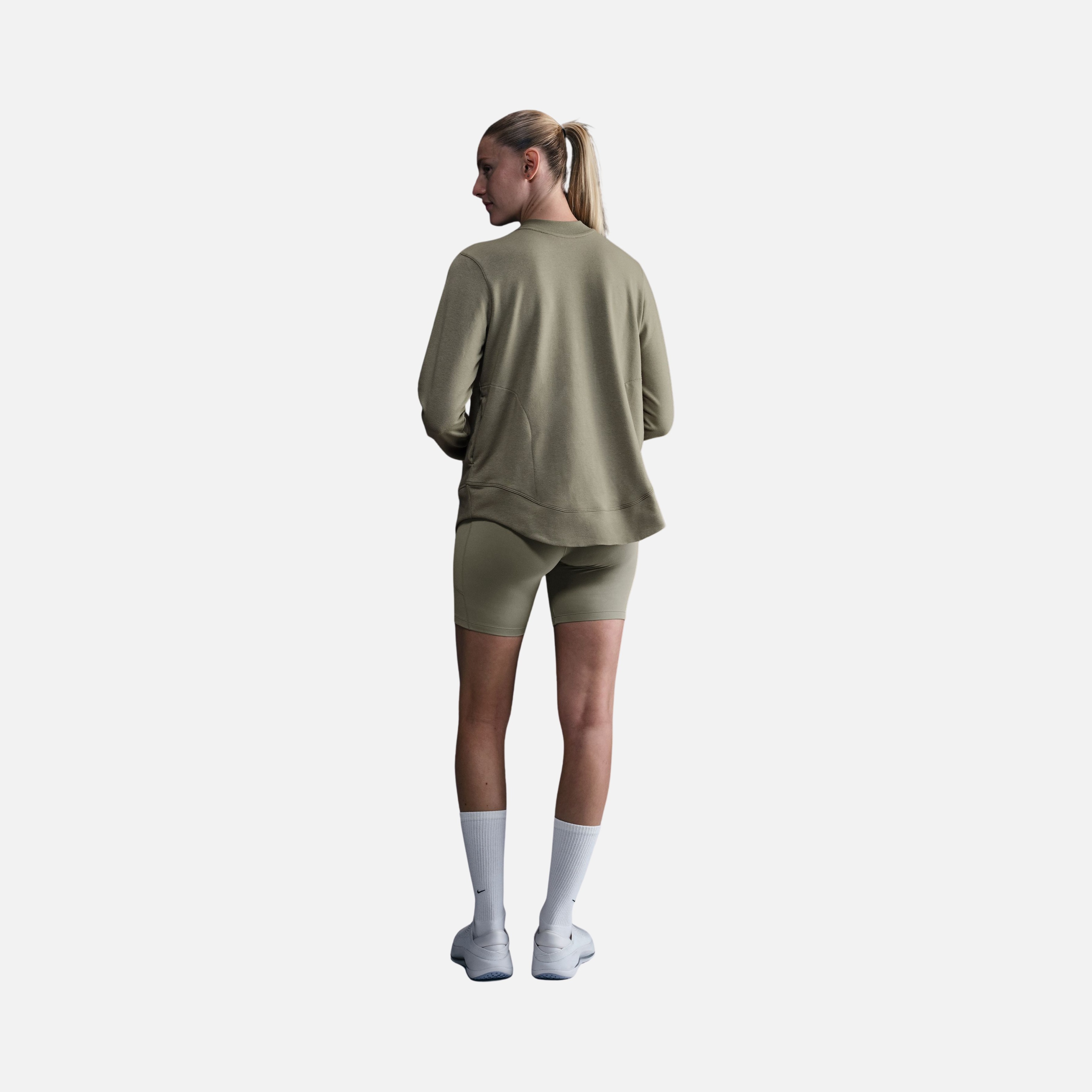 Nike One Reversible French Terry Pullover Full Length Slit Long-Sleeve Training (Maternity) Kadın Tişört