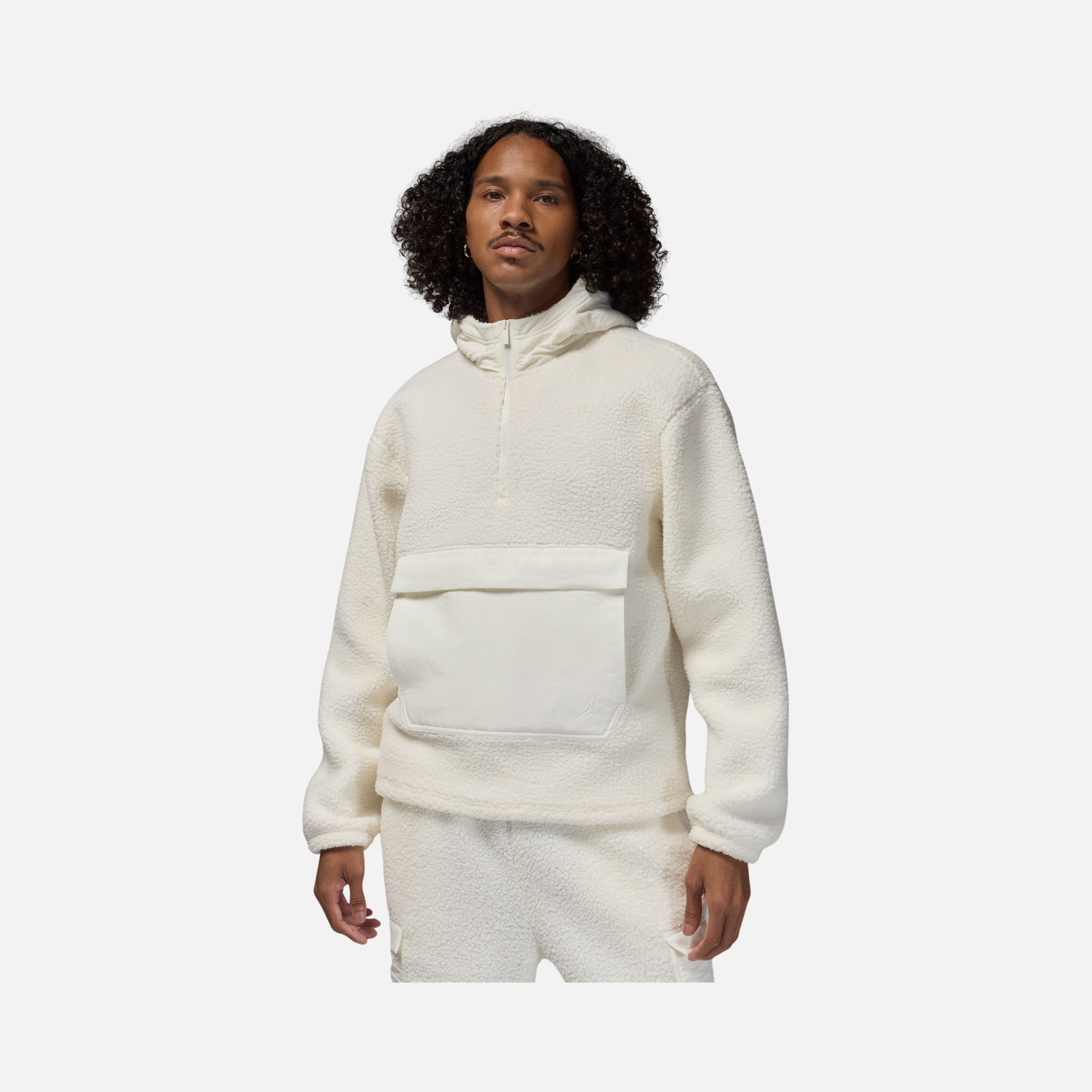 Nike Jordan Flight Sherpa Half-Zip Hoodie Erkek Sweatshirt