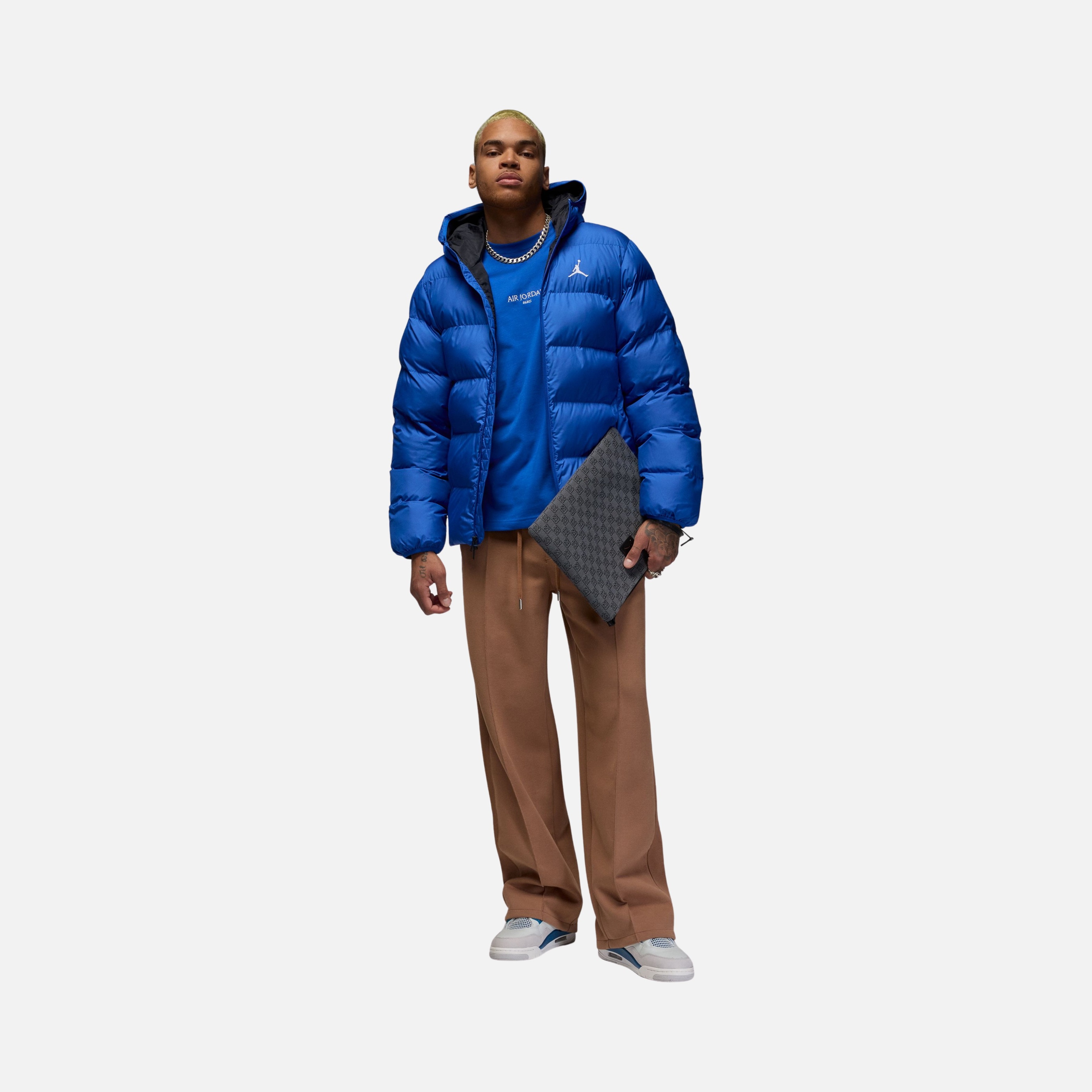 Nike Jordan Brooklyn Therma-Fit Essentials Core Puffer Full-2 Way Zipper Hoodie Erkek Mont