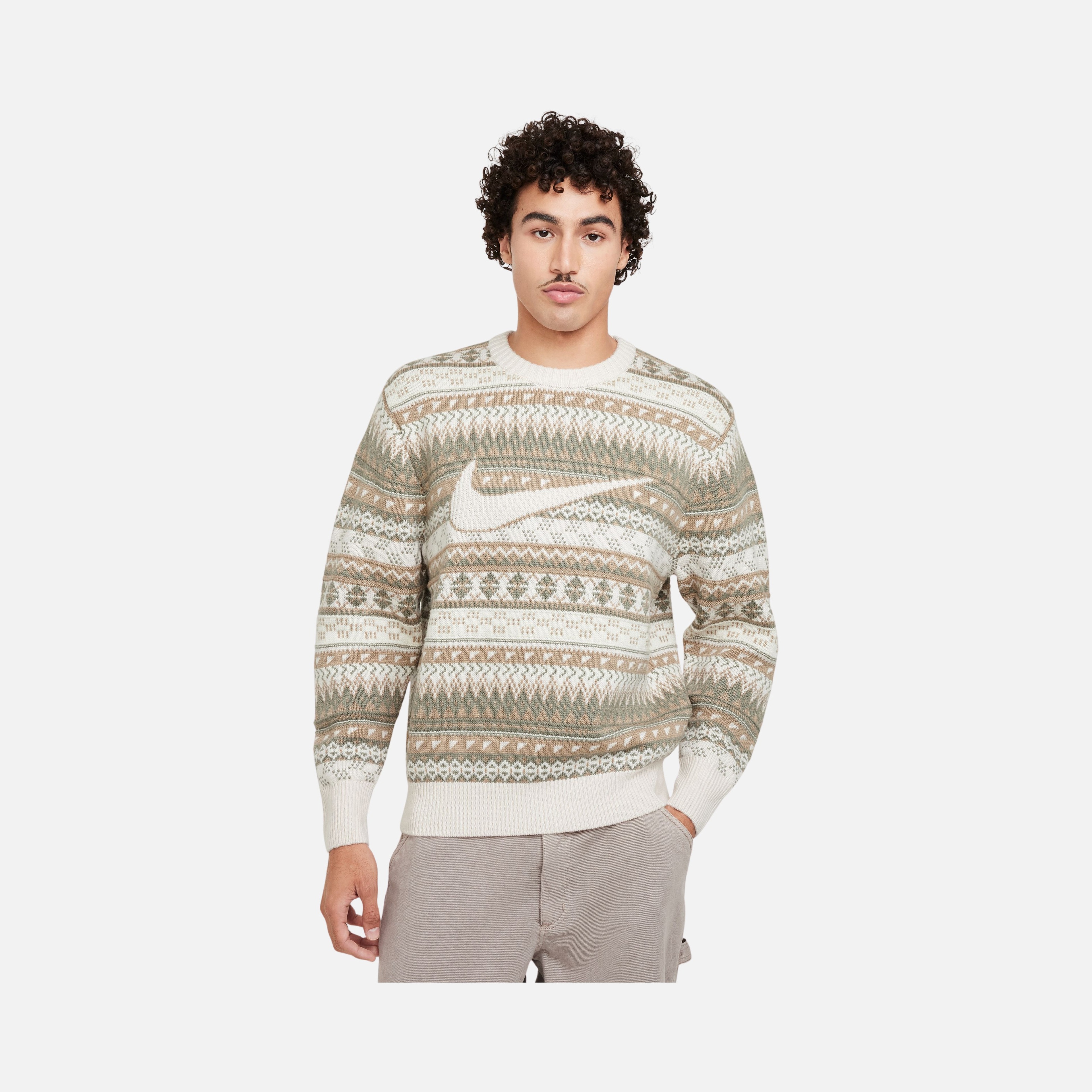 Nike Life Fair Isle Swoosh Crew ''Wool Jacquard Fabric'' Long