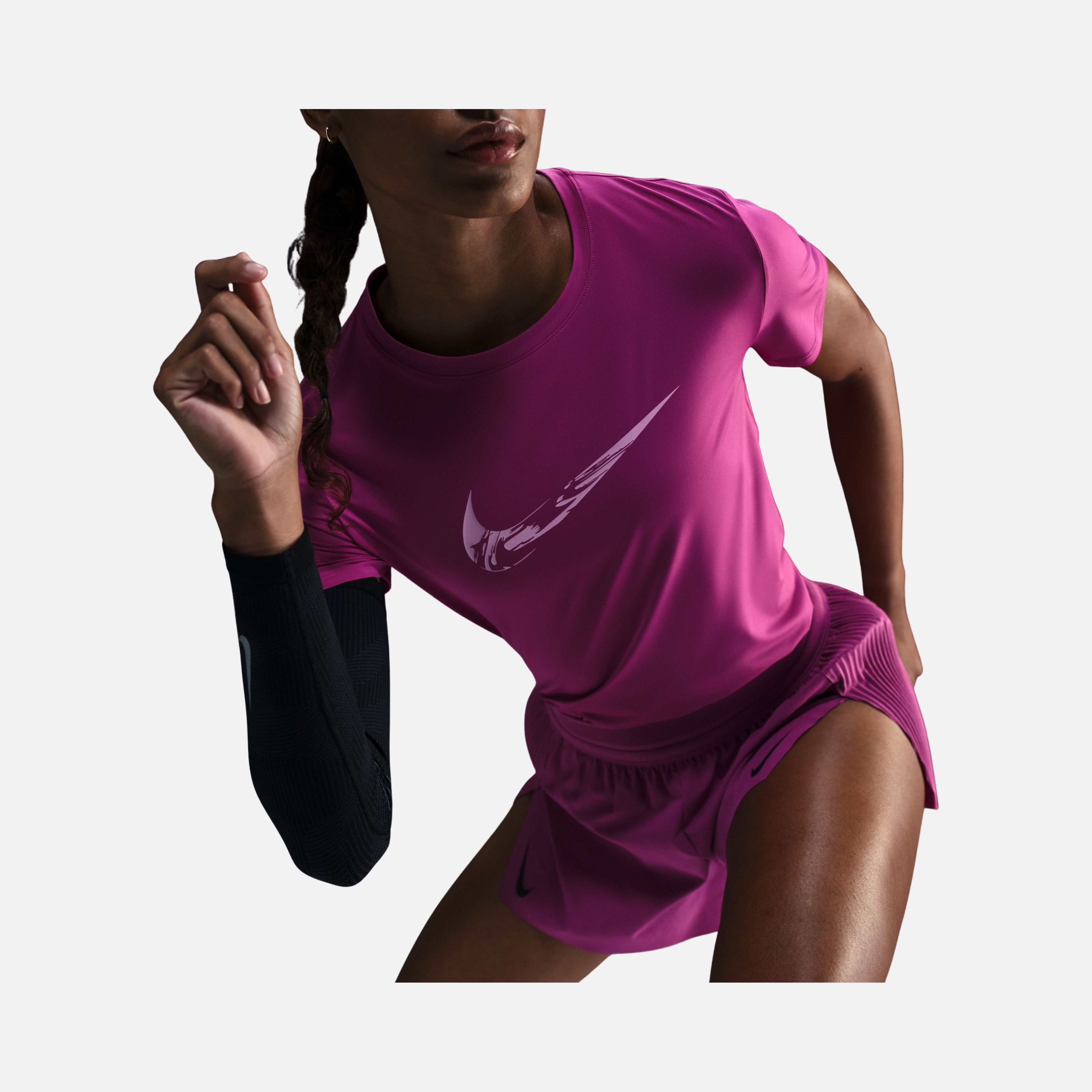 Nike Dri-Fit One Swoosh Graphic Running FW24 Short-Sleeve Kadın Tişört