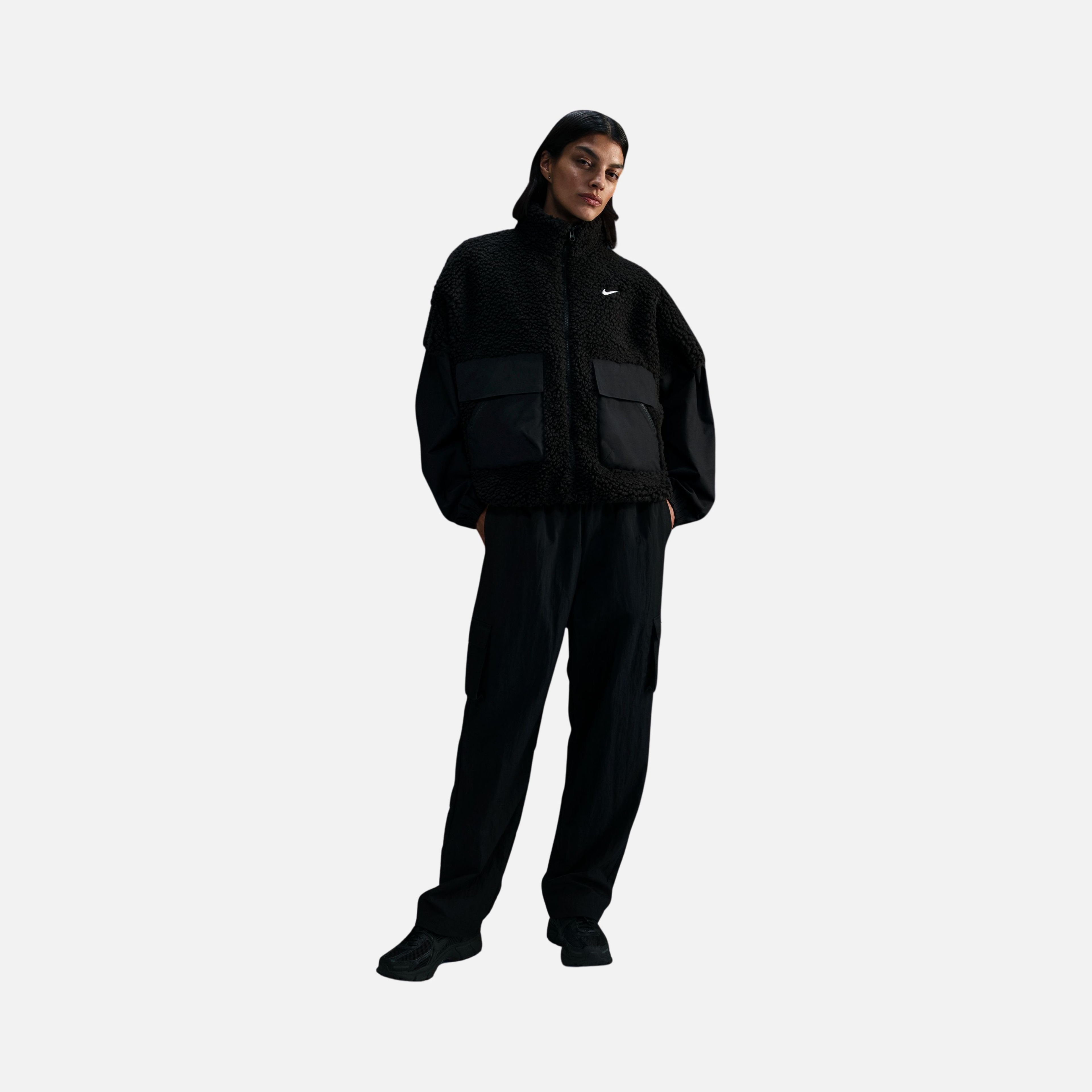 Nike Sportswear Essential Cozy Oversized Faux Fur and Ripstop