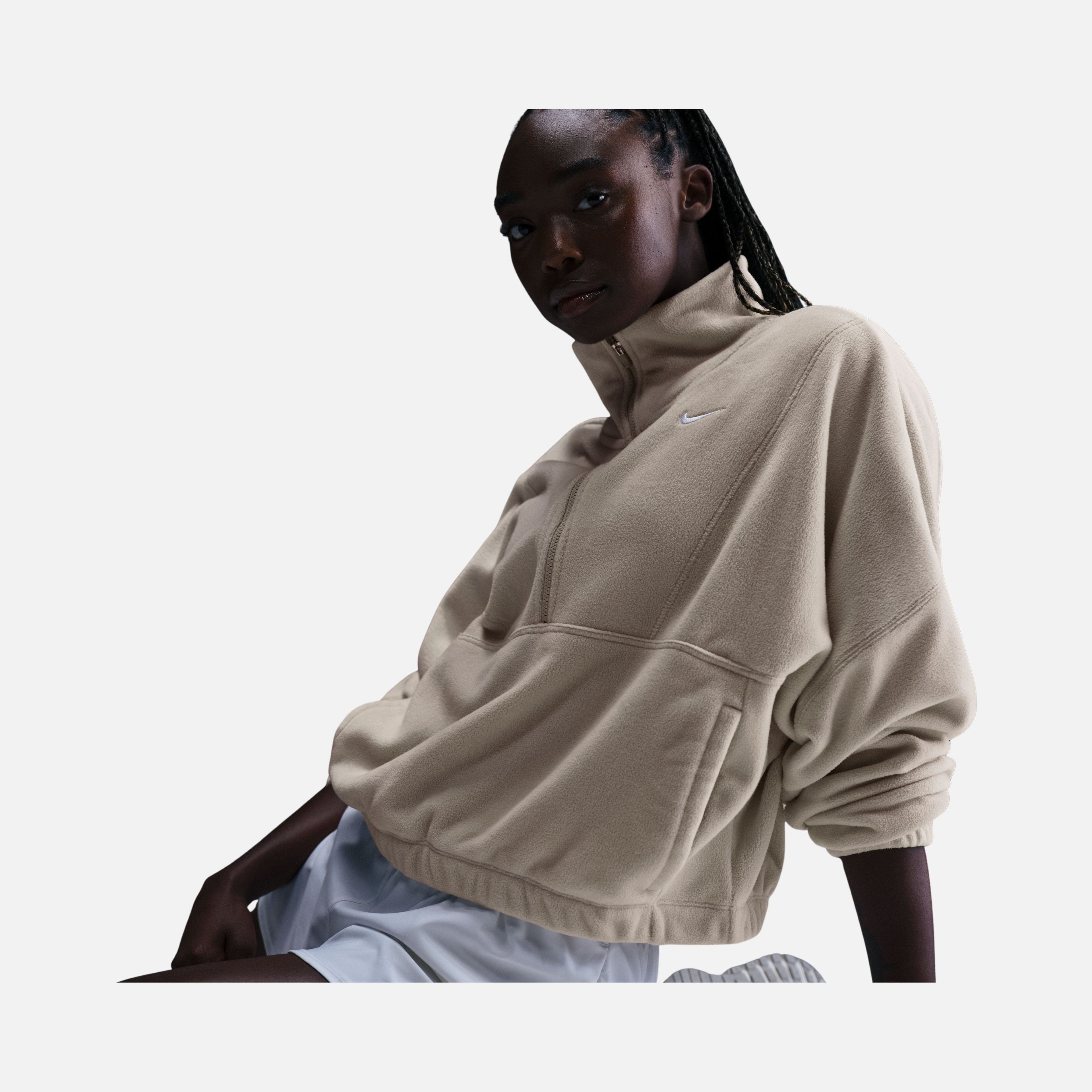 Nike One Therma-Fit Oversized 1/2-Zip Fleece Training Kadın Sweatshirt
