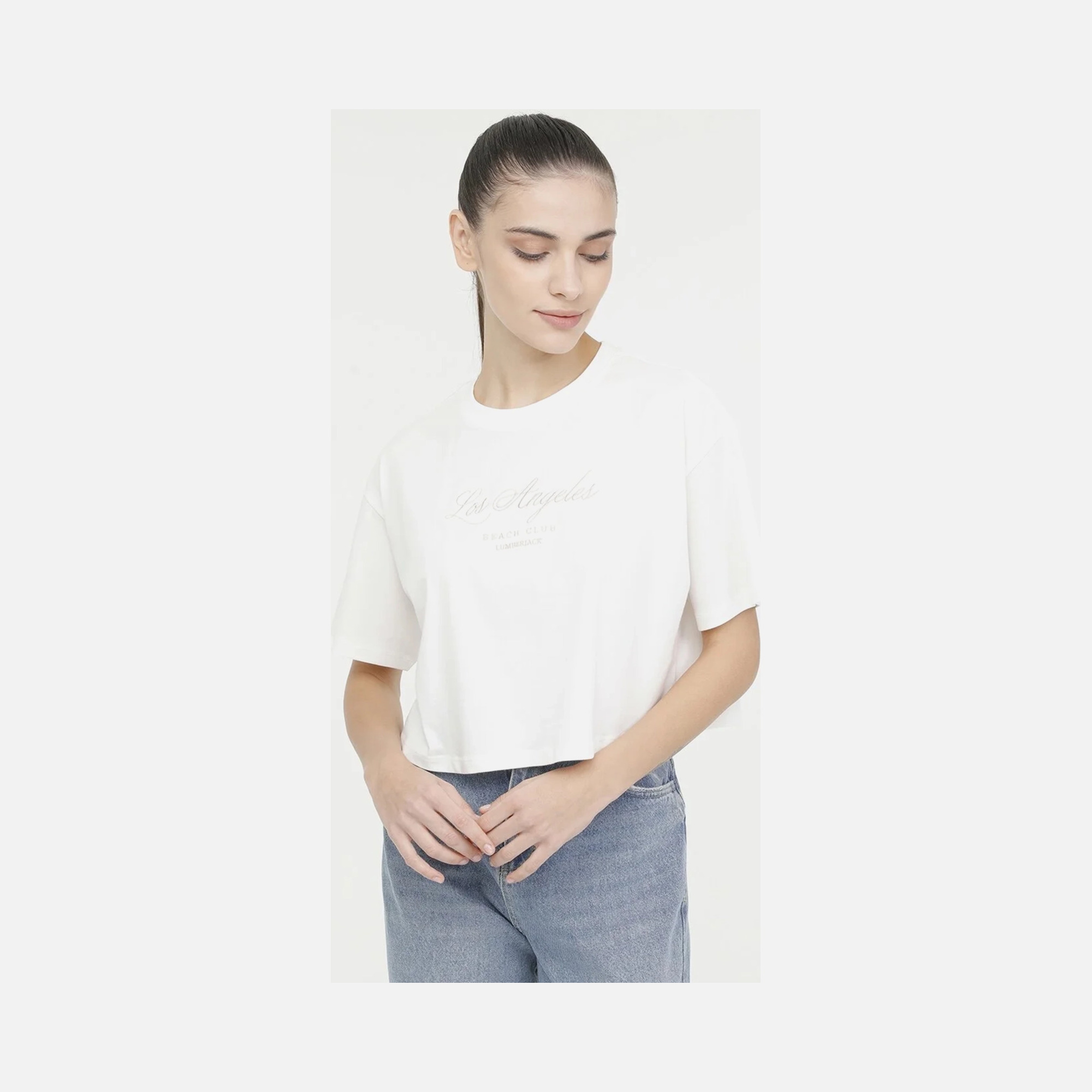 Lumberjack Sportswear Game 11SS134 Cropped Short-Sleeve Kadın Tişört