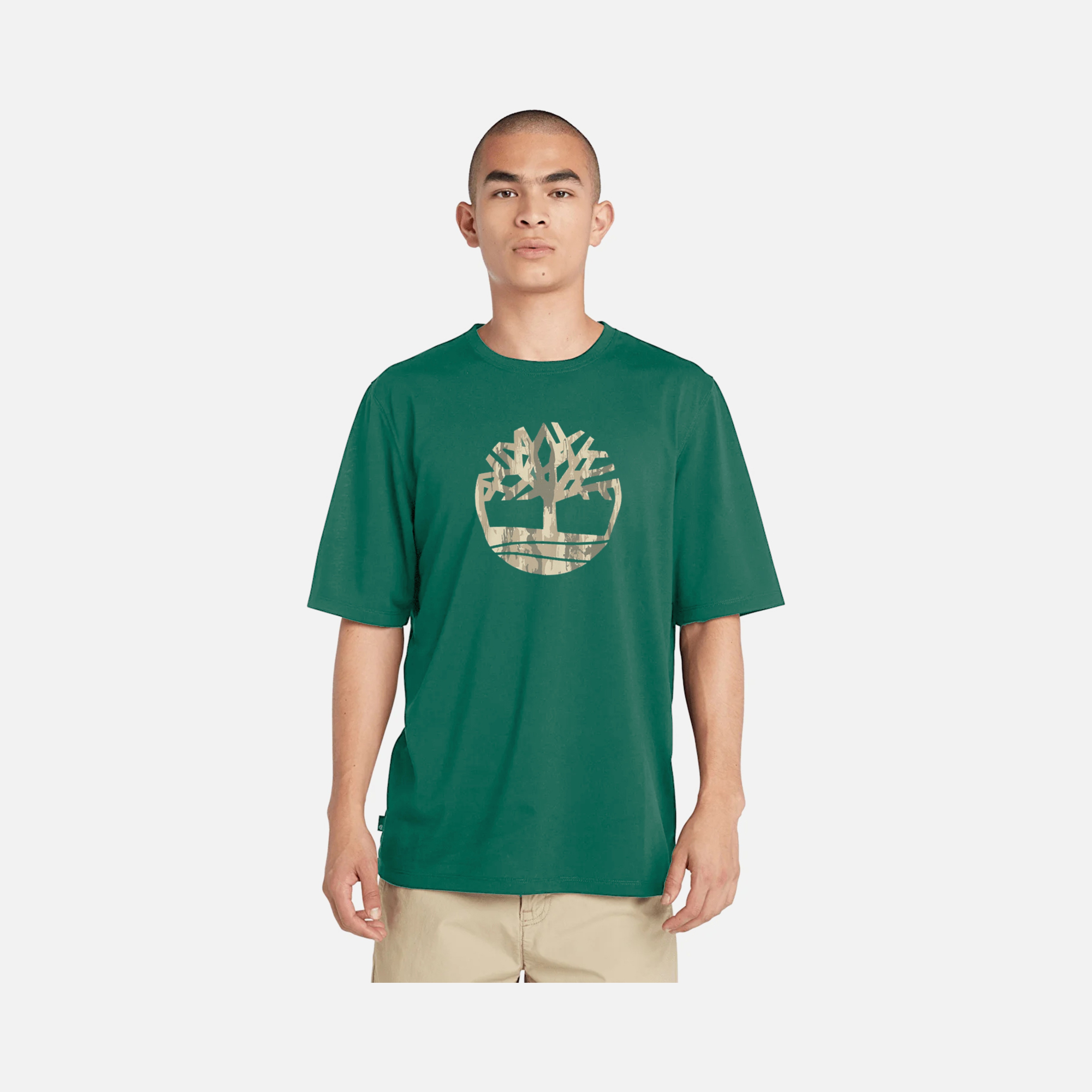Timberland Sportswear Camouflage Tree Logo Graphic SS24 Short-Sleeve Erkek Tişört