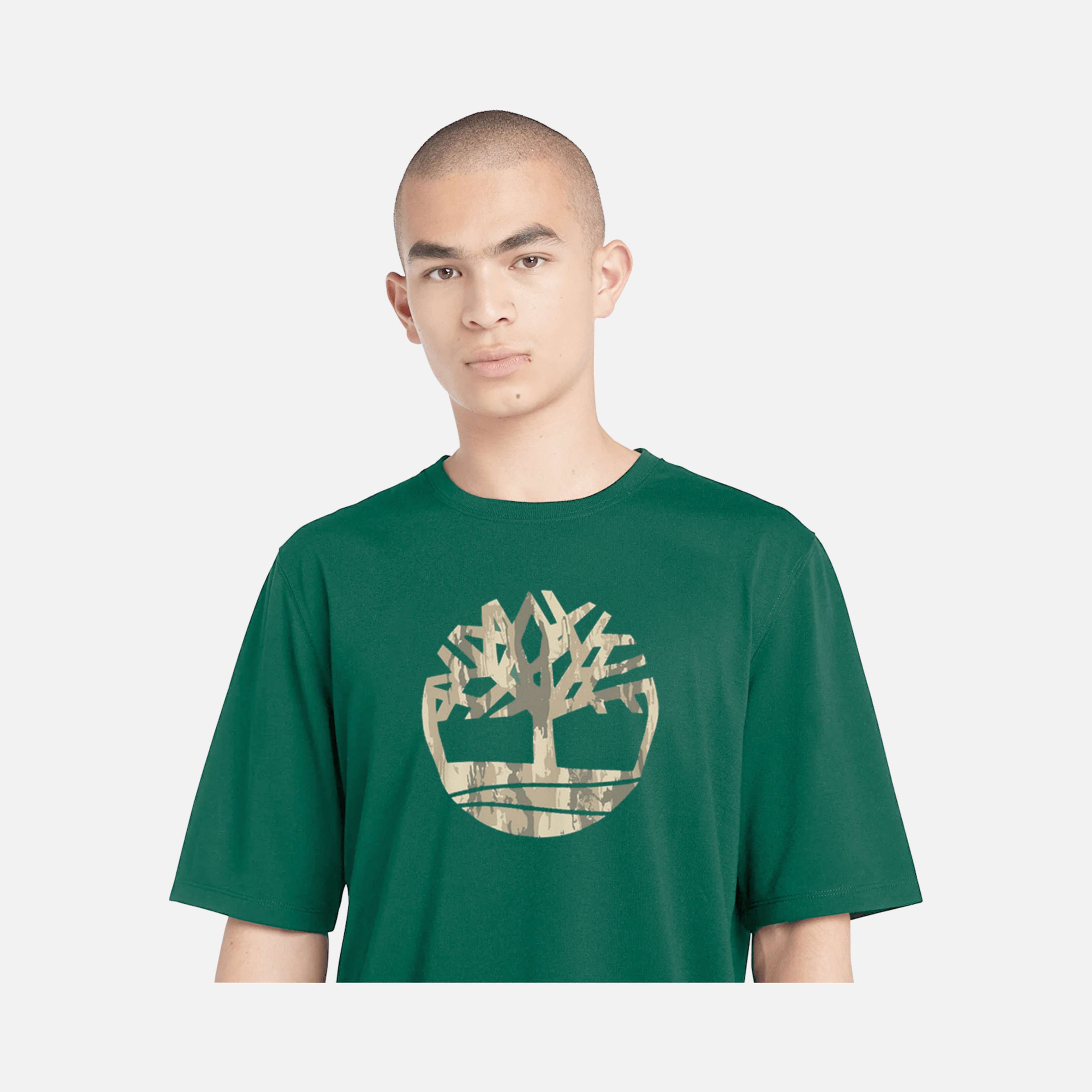 Timberland Sportswear Camouflage Tree Logo Graphic SS24 Short-Sleeve Erkek Tişört