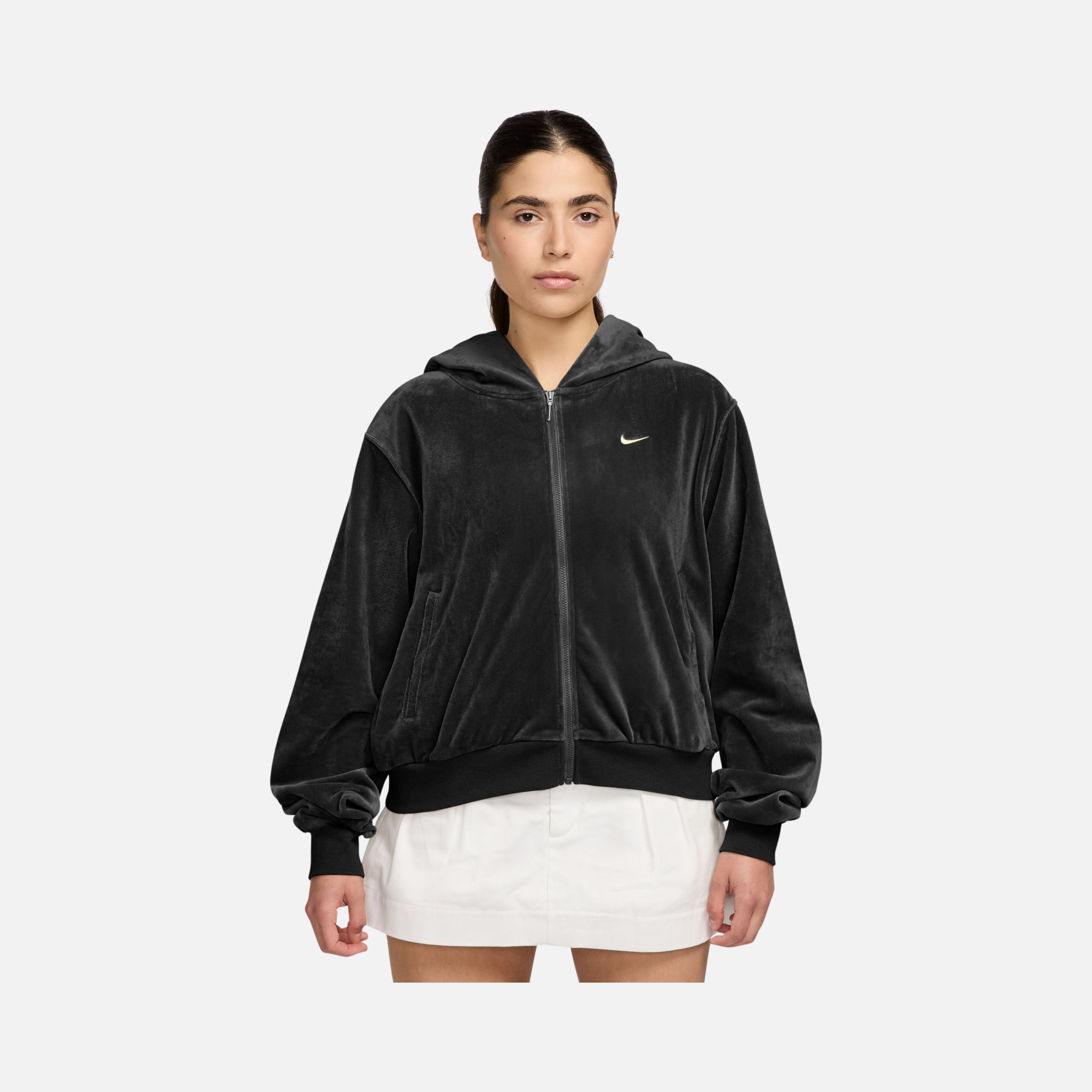 Nike Sportswear Phoenix Fleece Chill Knit Velvet Fabric Full-Zip Hooded Kadın Sweatshirt