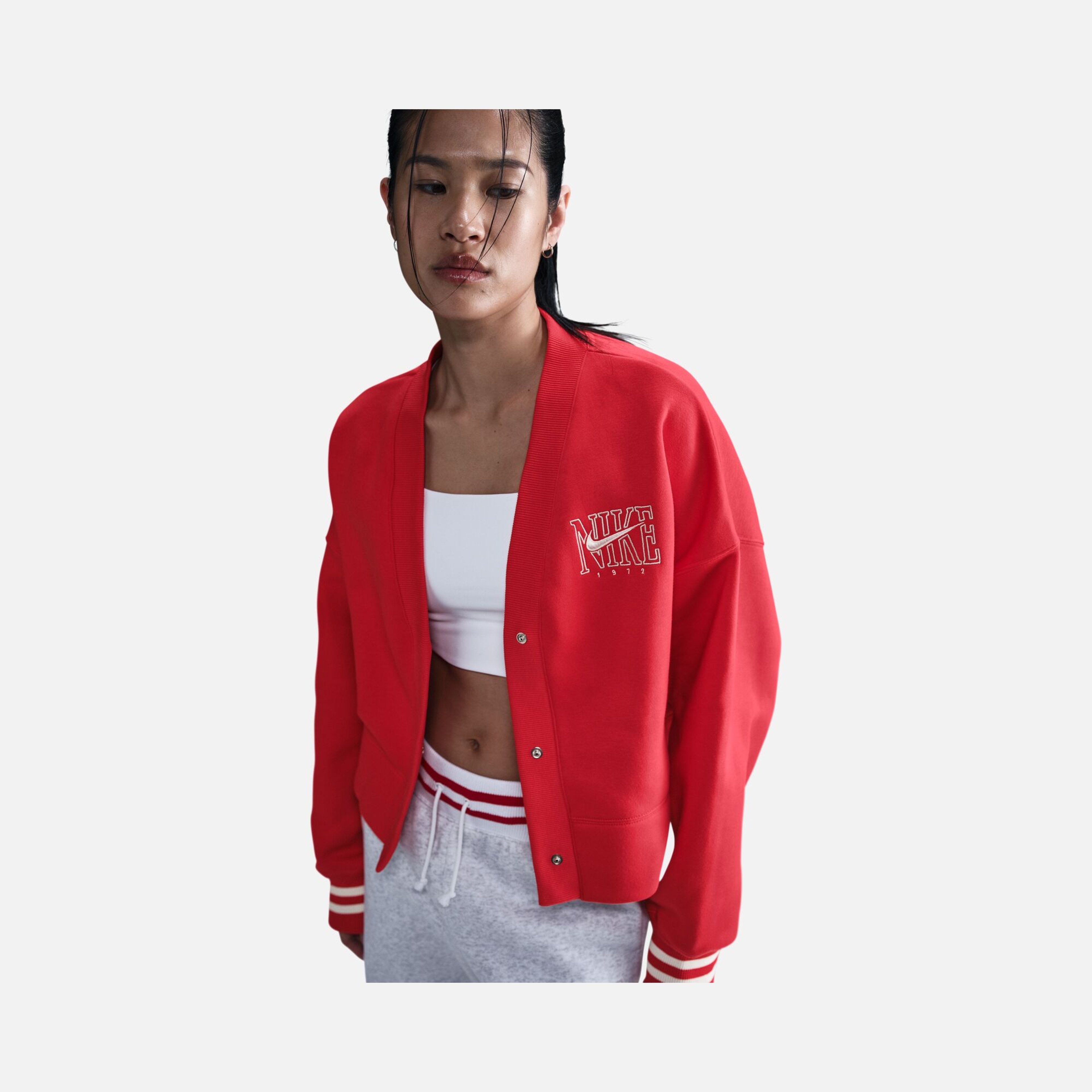 Nike Sportswear Phoenix Fleece Over-Oversized Graphic Full-Snaps Kadın Ceket