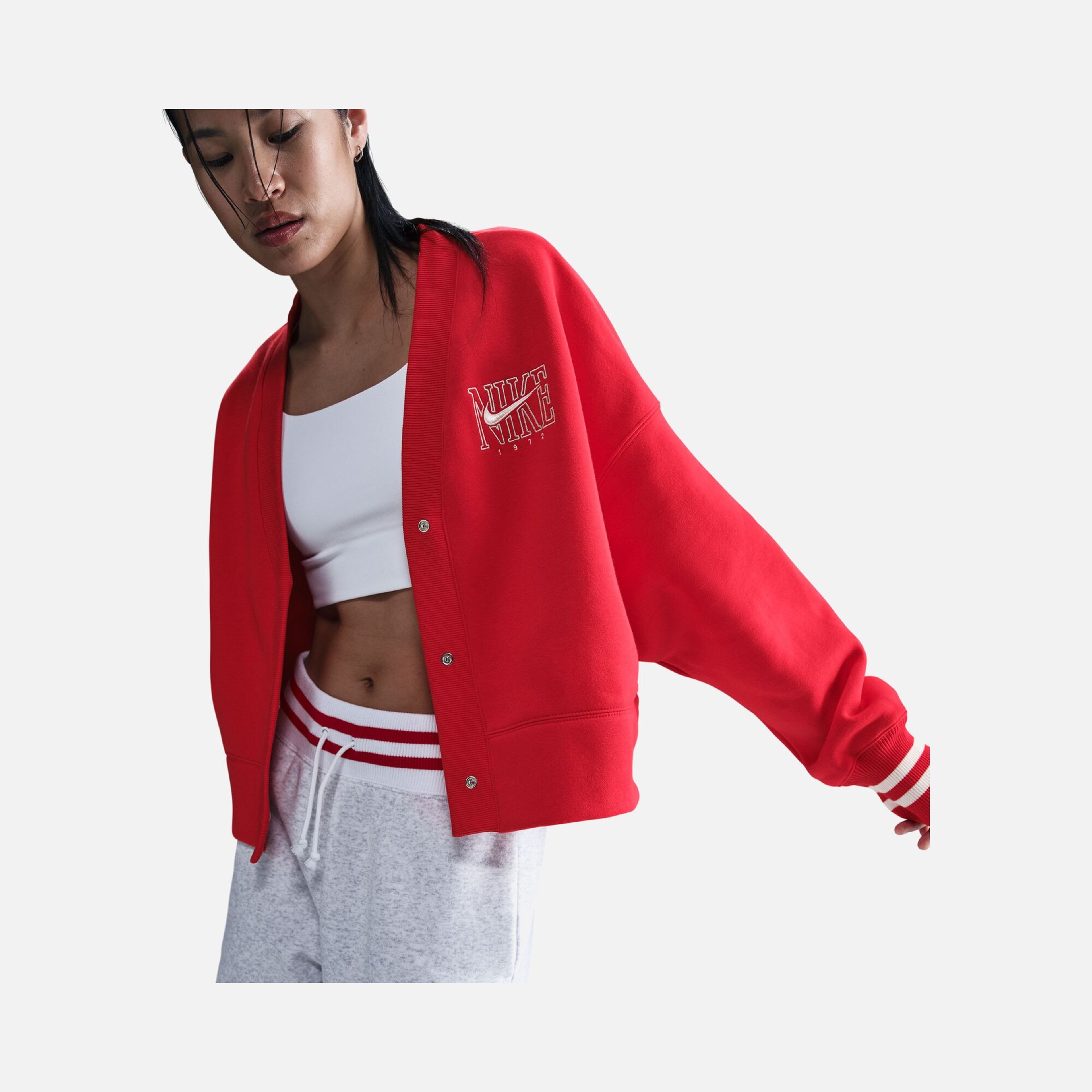 Nike Sportswear Phoenix Fleece Over-Oversized Graphic Full-Snaps Kadın Ceket