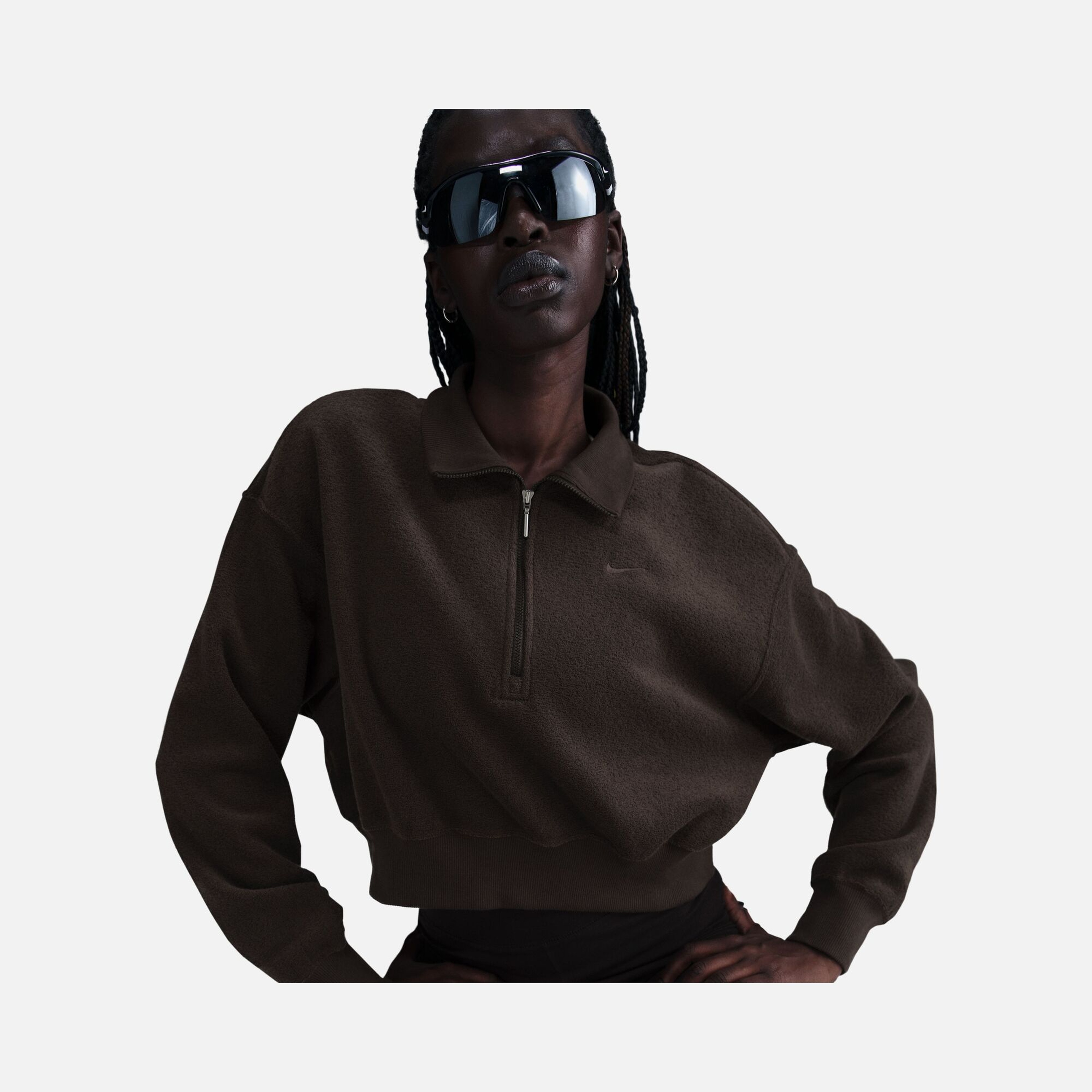 Nike Sportswear Phoenix Fleece Plush Oversized 1/4-Zip Cropped Cosy Kadın Sweatshirt