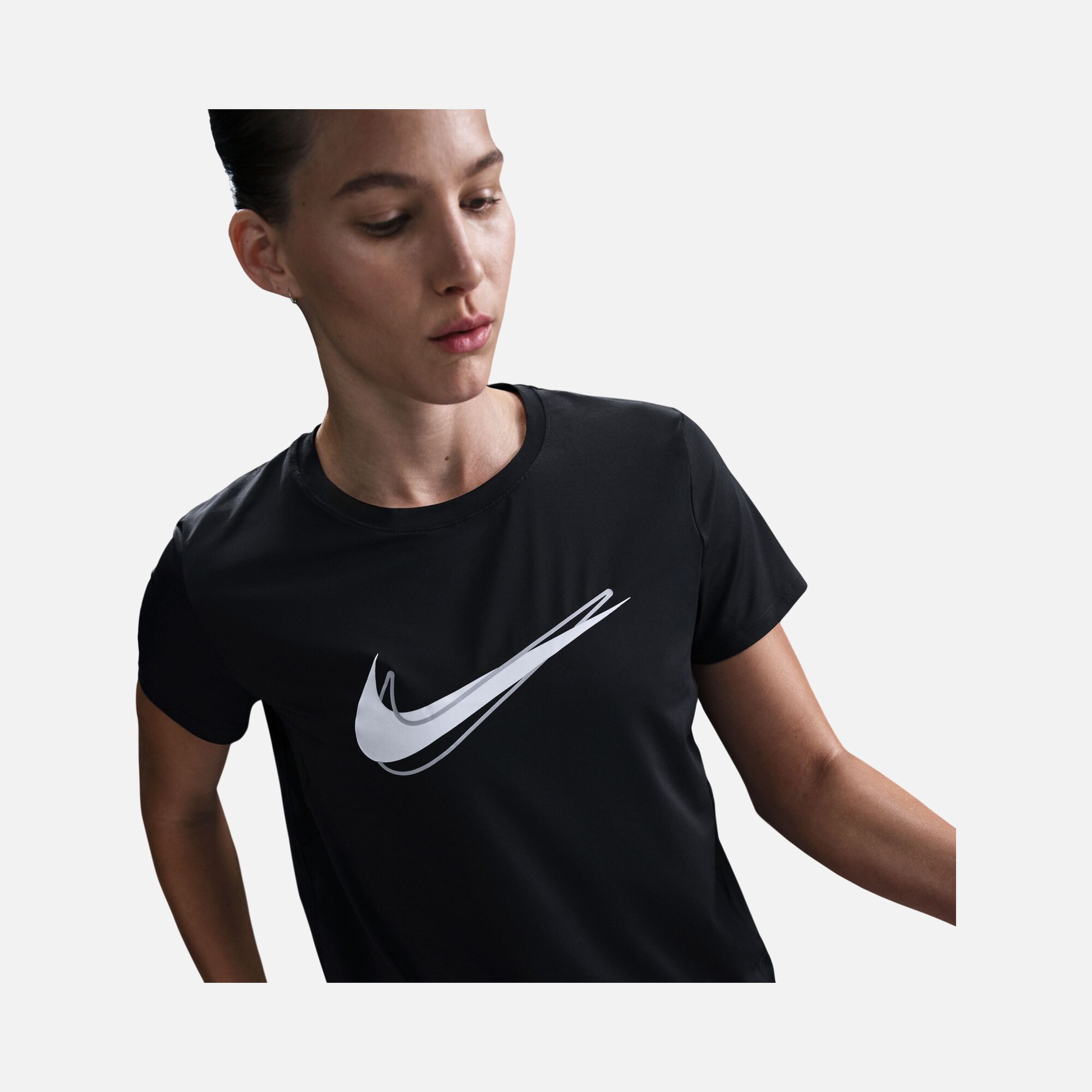Nike One a New Swoosh Logo Dri-Fit Running Short-Sleeve Kadın Tişört