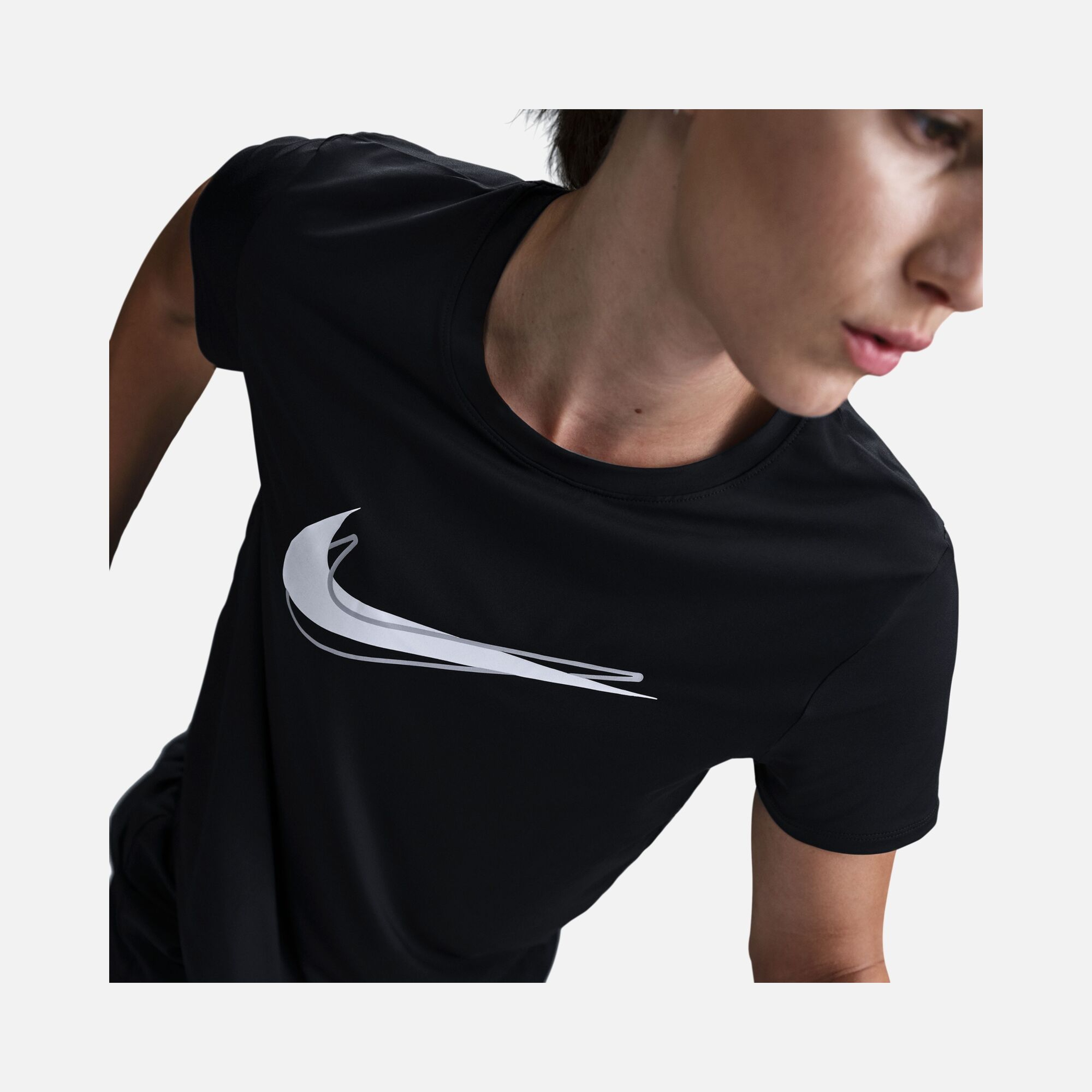 Nike One a New Swoosh Logo Dri-Fit Running Short-Sleeve Kadın Tişört