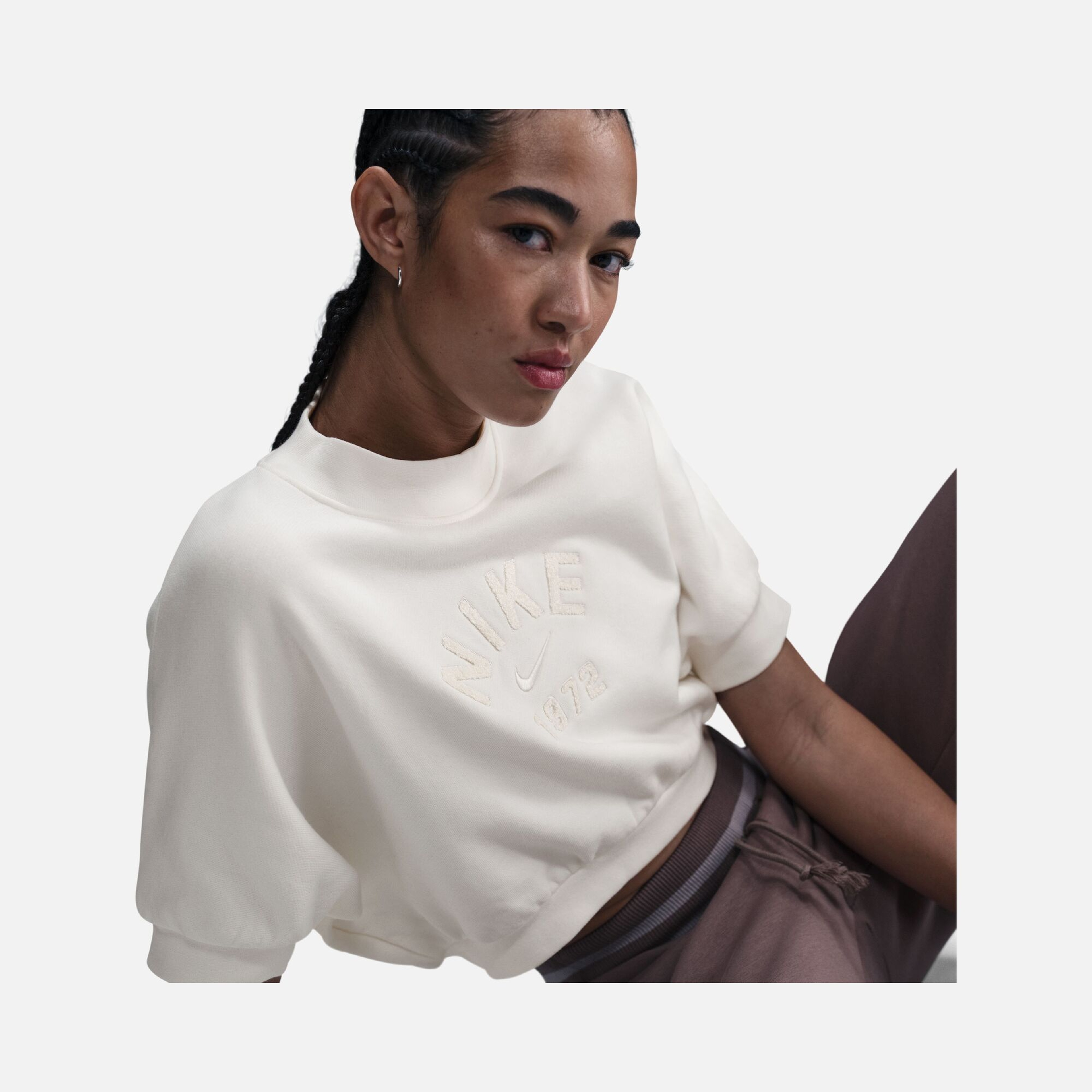 Nike Sportswear Collection Fleece Crew Cropped Short-Sleeve Kadın Tişört