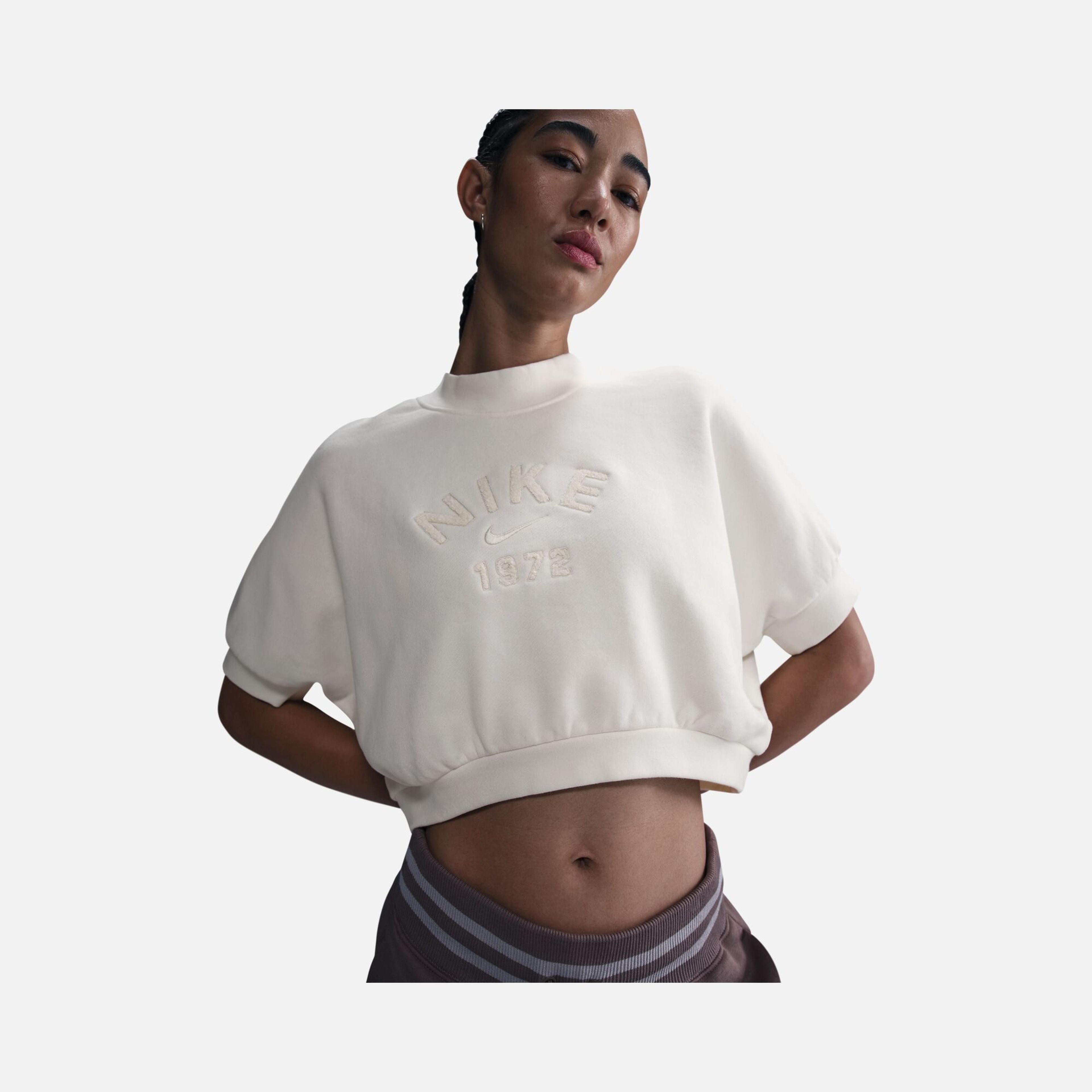 Nike Sportswear Collection Fleece Crew Cropped Short-Sleeve Kadın Tişört