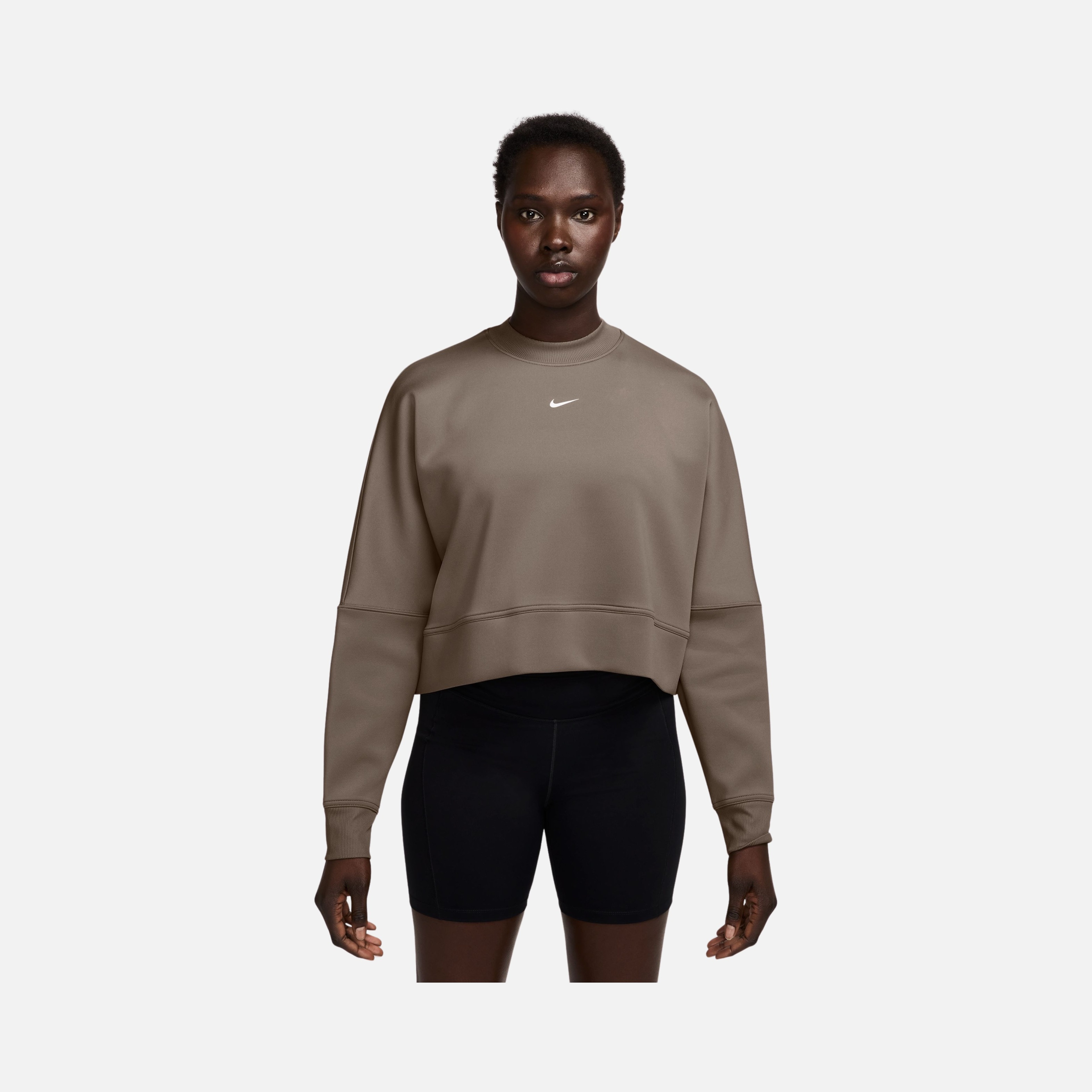 Nike Prima Dri-Fit Oversized Crew-Neck Cropped Training Kadın Sweatshirt