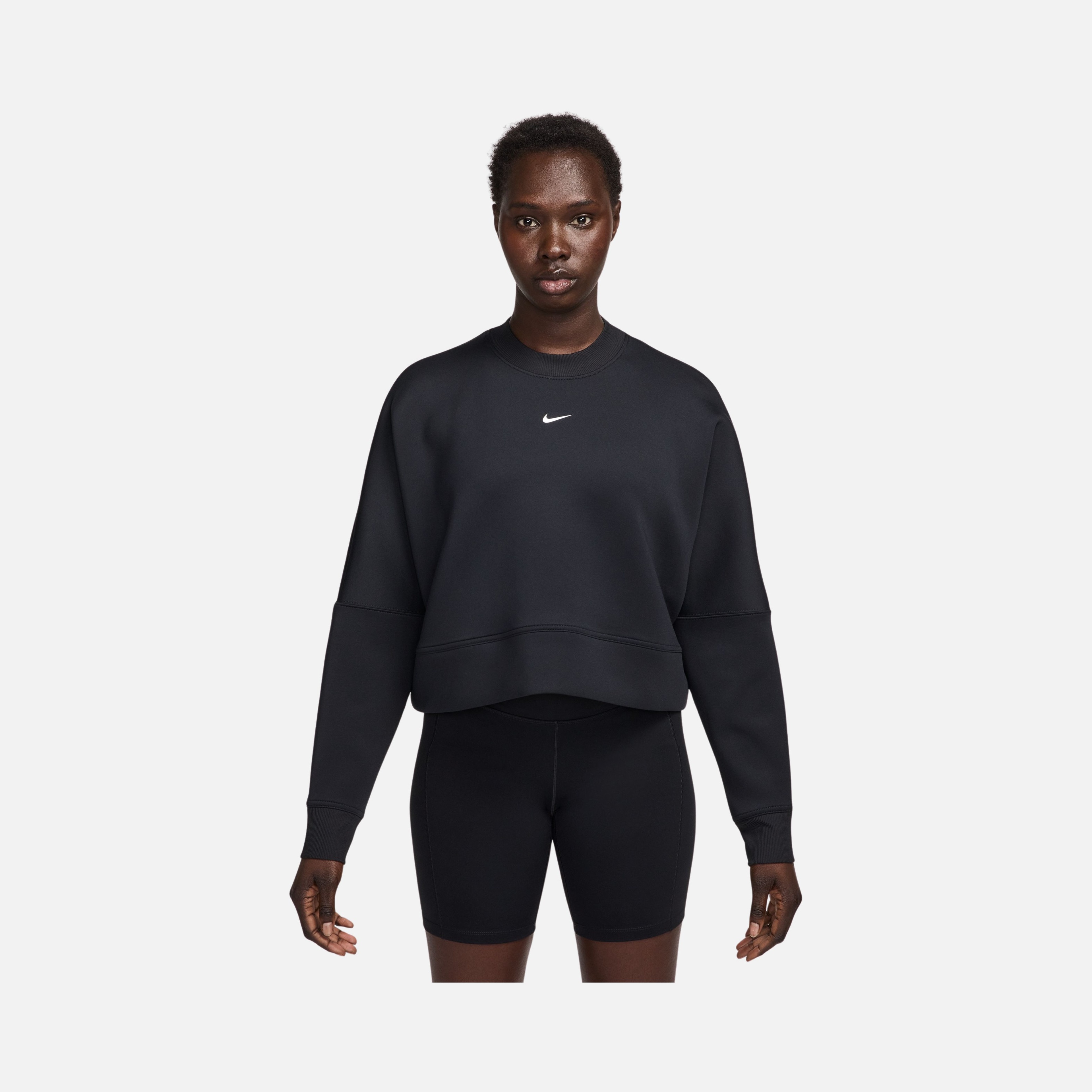 Nike Prima Dri-Fit Oversized Crew-Neck Cropped Training Kadın Sweatshirt