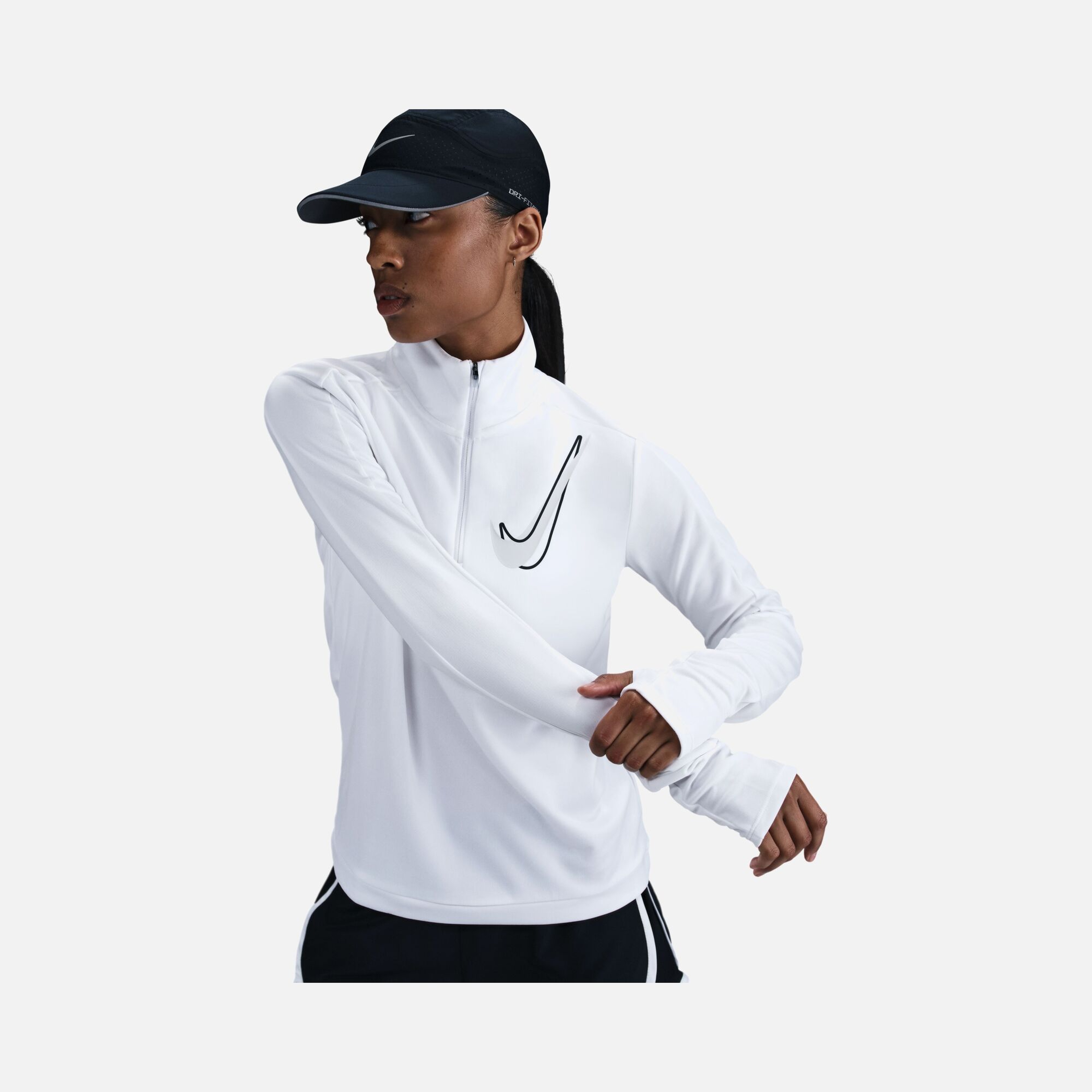 Nike Swoosh 1/2-Zip Running Mid Layer Long-Sleeve Kadın Tişört