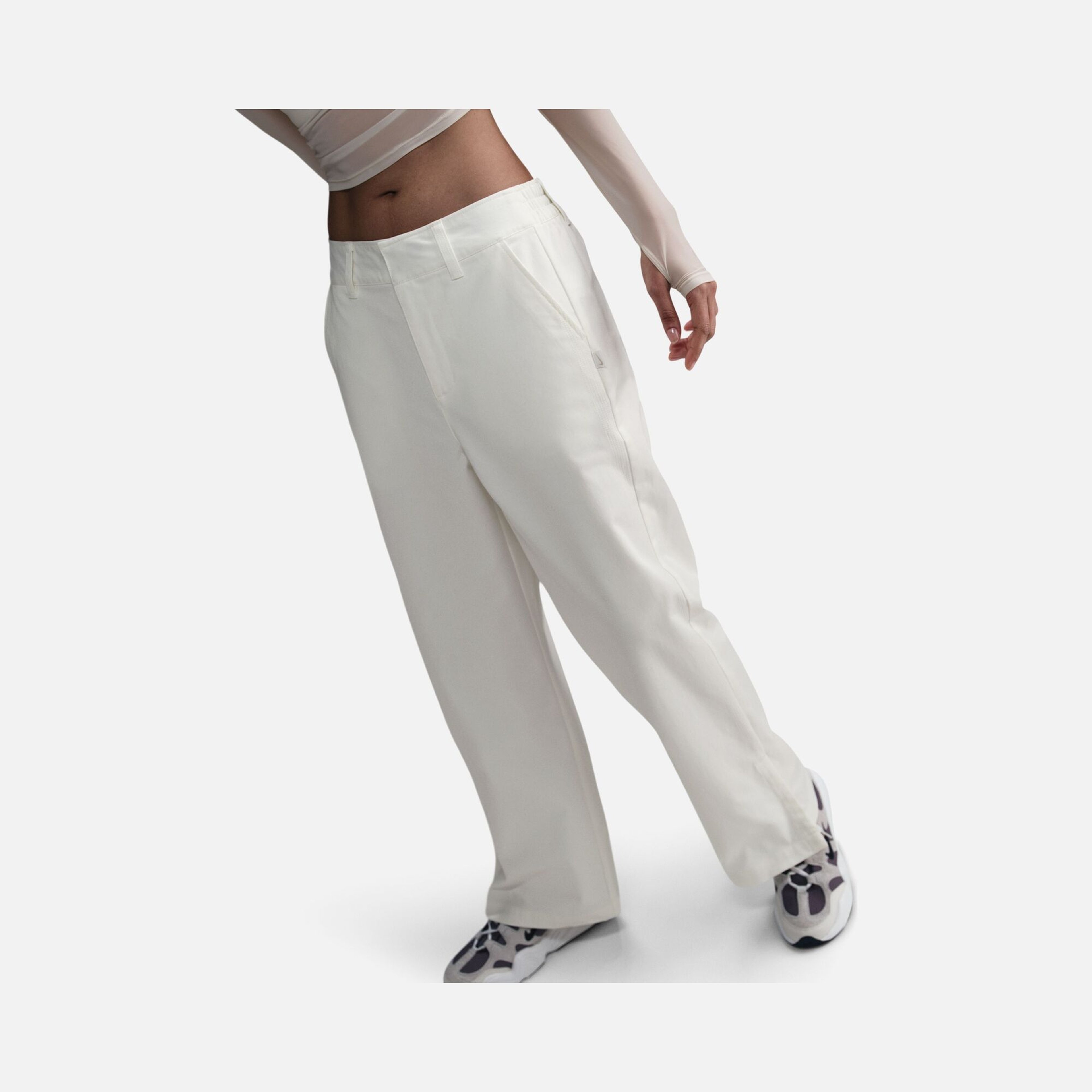 Nike Sportswear Collection Twill Woven Fabric Snap Legs Kadın Pantolon