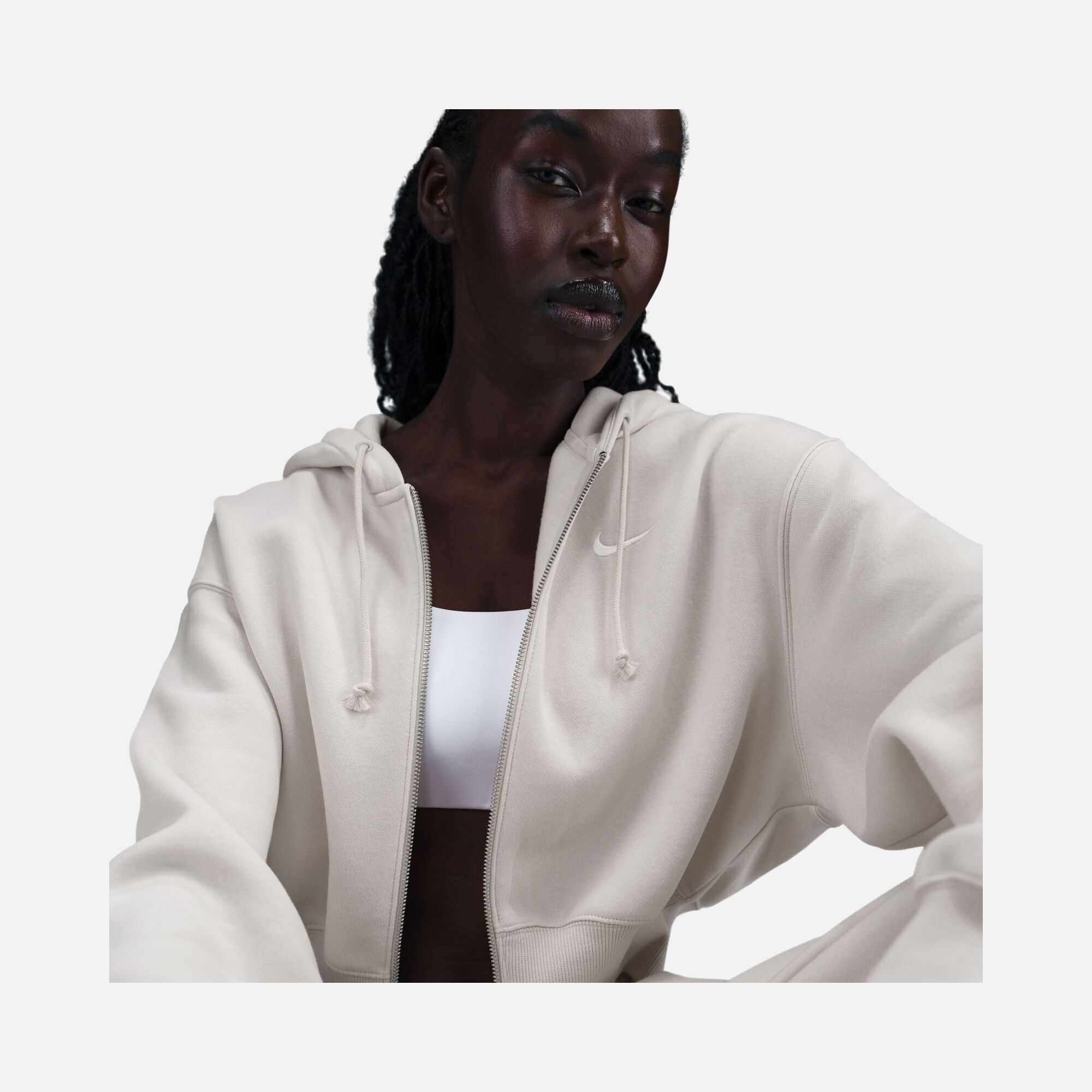 Nike Sportswear Phoenix Fleece Loose Crop Full-Zip Hooded Kadın