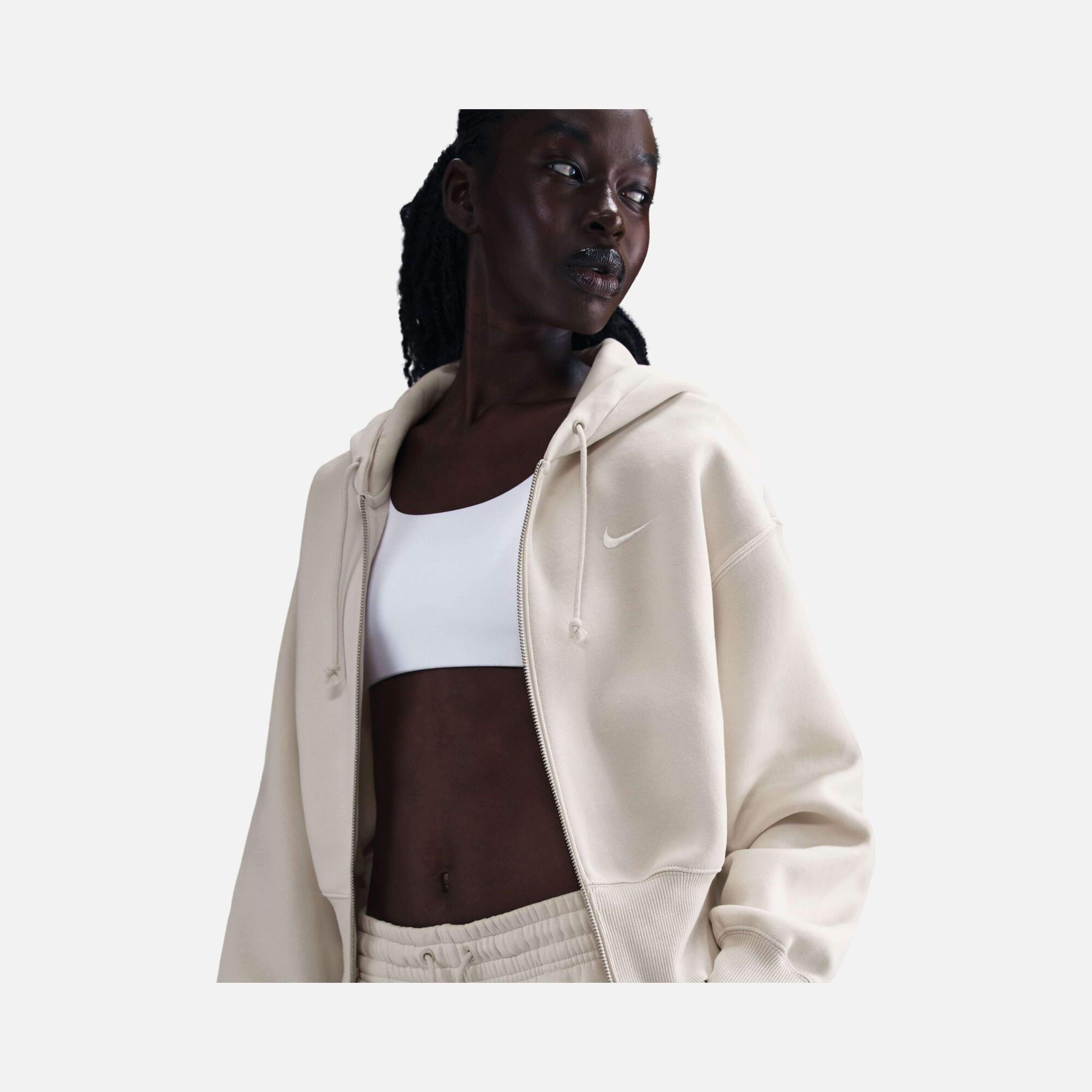 Nike Sportswear Phoenix Fleece Loose Crop Full-Zip Hooded Kadın Sweatshirt